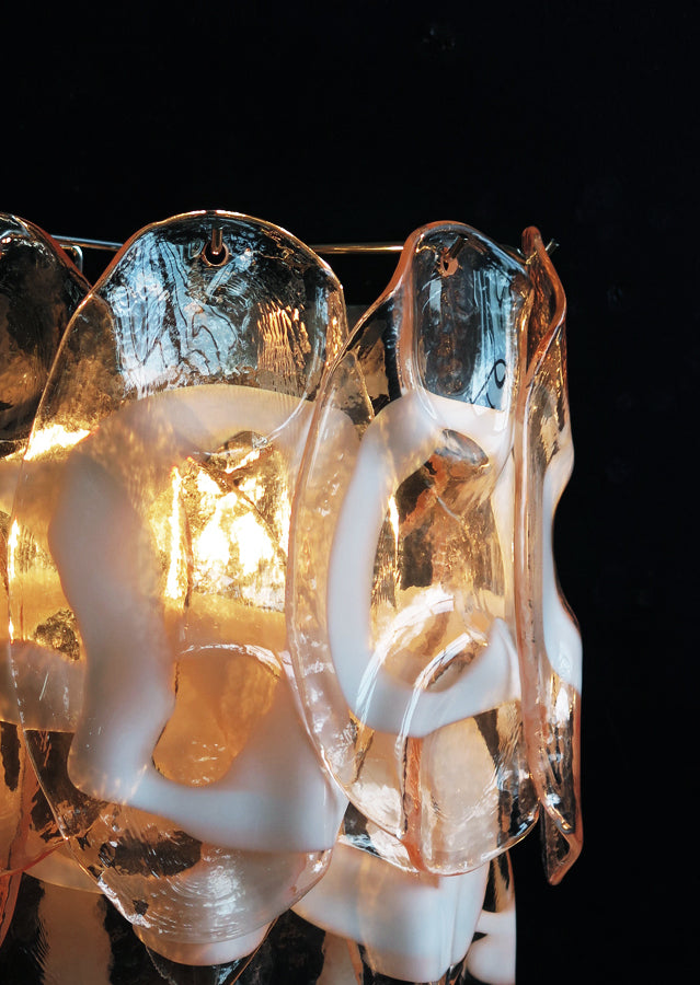 Murano Wandlamp – 10 Roze Crostoliglas – Set van 2 – detail 2 – Murano Classics