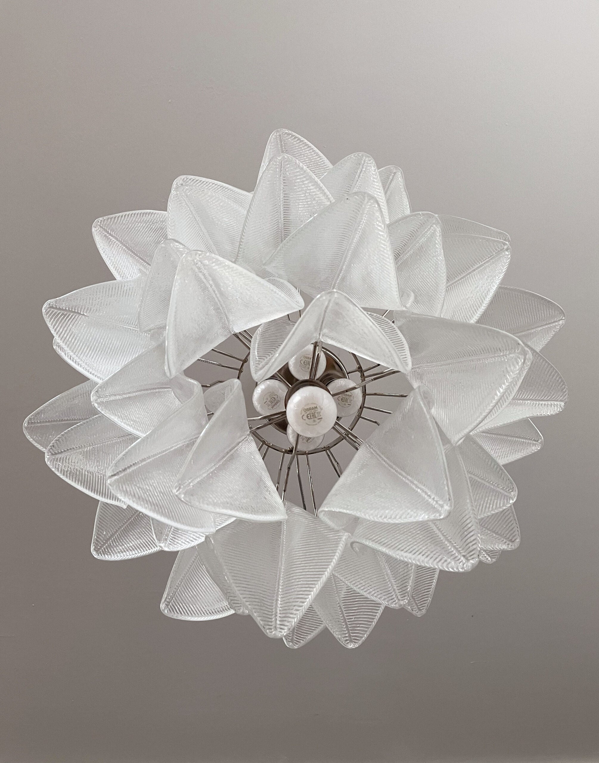 Murano Lysekrone – 41 Klare Rondiniglass – detalj 1 – Murano Classics