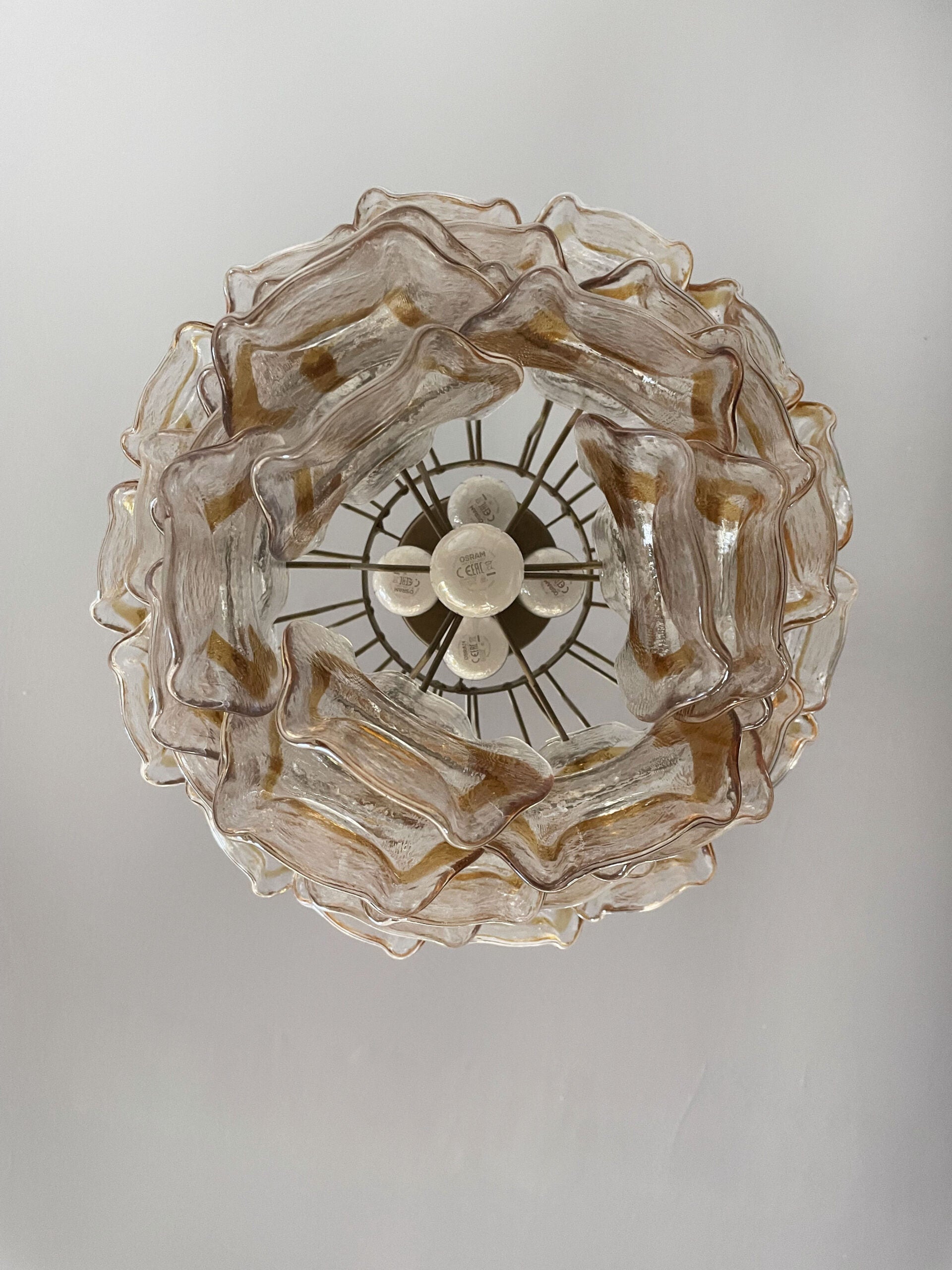 Murano Kroonluchter – 41 Gele Crostoliglazen – detail 1 – Murano Classics