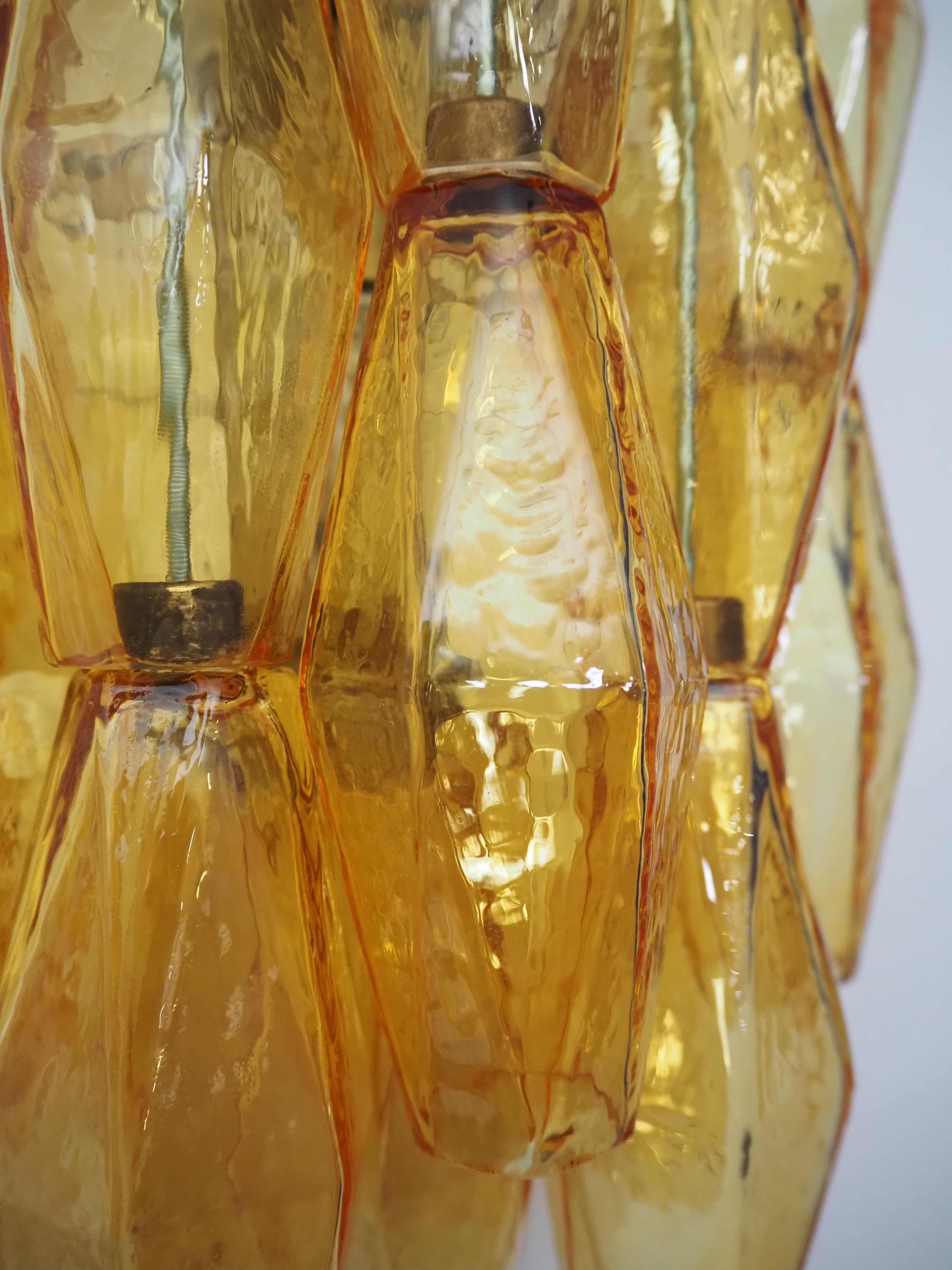 Murano Wandlamp – 17 Gele Poliedriglas – Set van 2 – detail 3 – Murano Classics