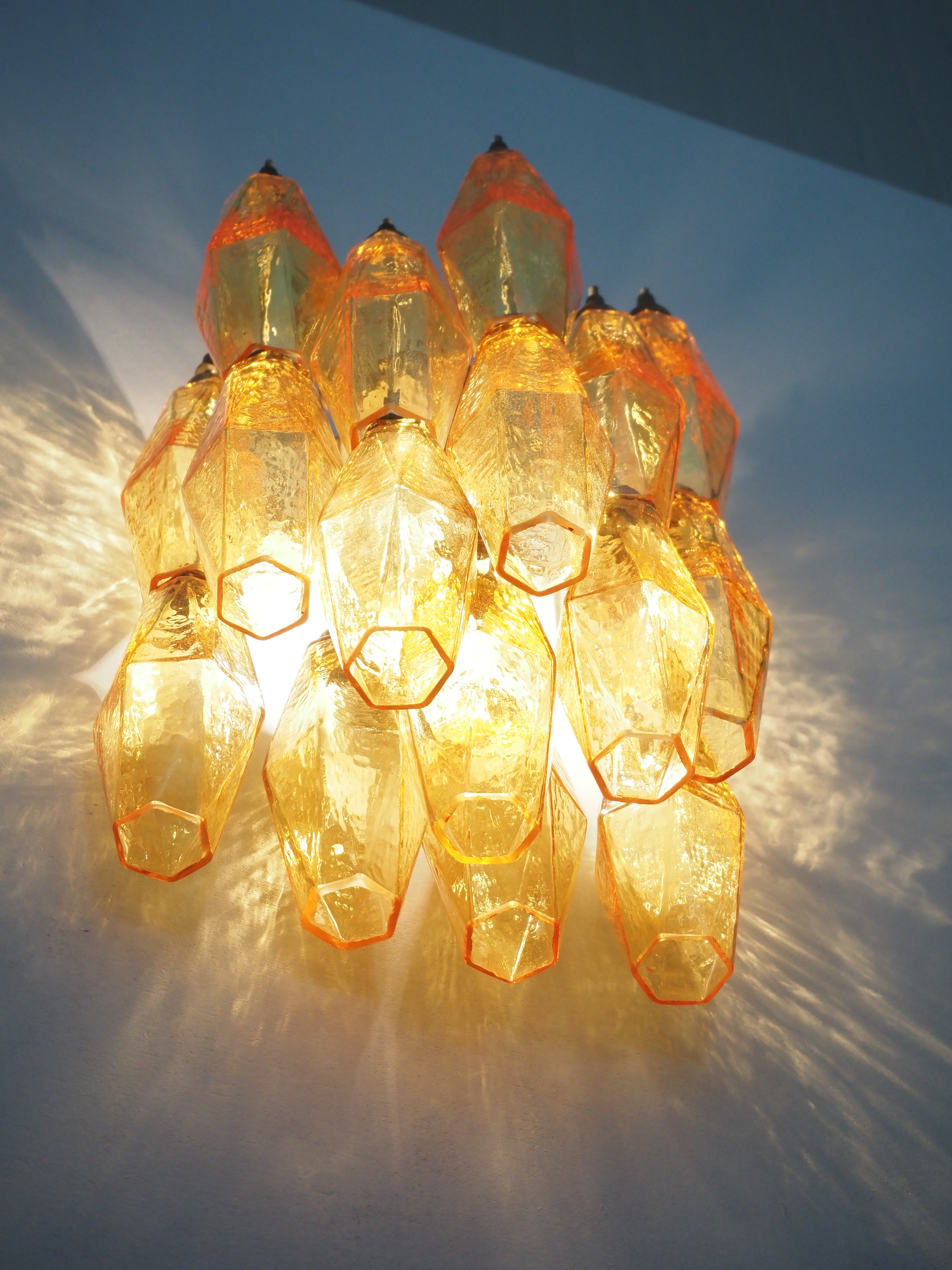 Murano Wandlamp – 17 Gele Poliedriglas – Set van 2 – detail 6 – Murano Classics