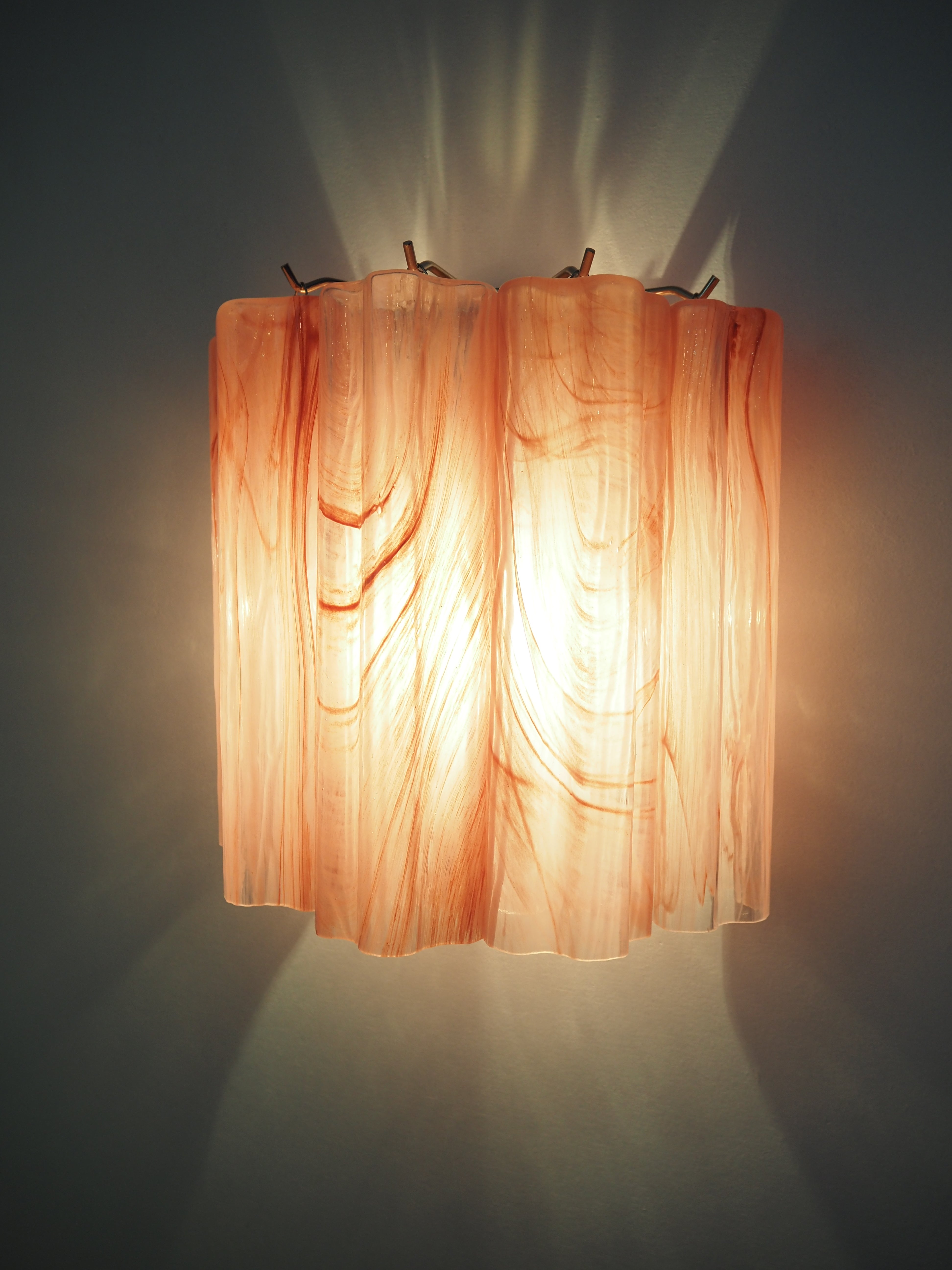 Murano Wandlamp – 5 Roze Alabaster Buisglazen – Set van 2 – detail 11 – Murano Classics
