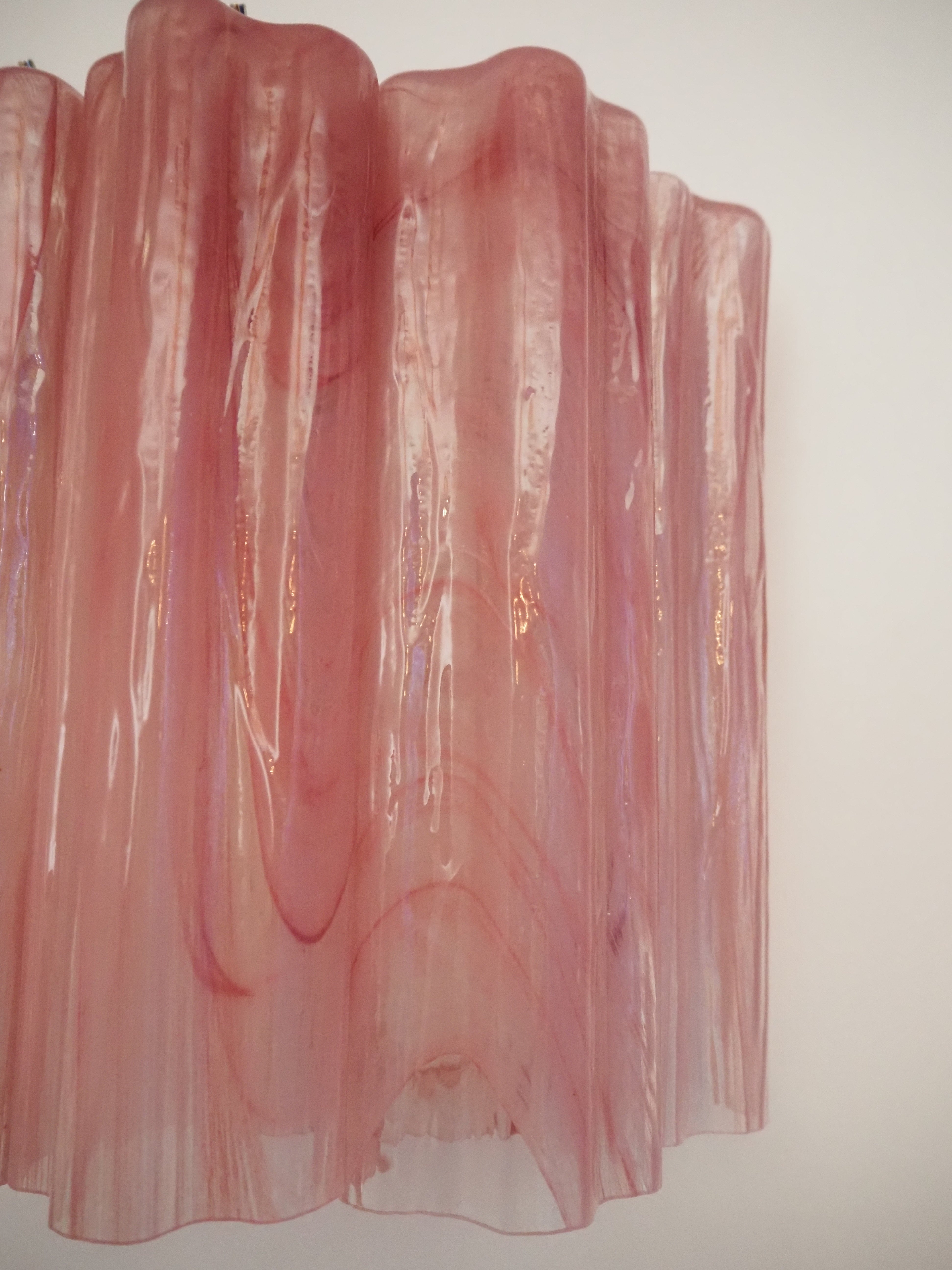 Murano Wandlamp – 5 Roze Alabaster Buisglazen – Set van 2 – detail 3 – Murano Classics