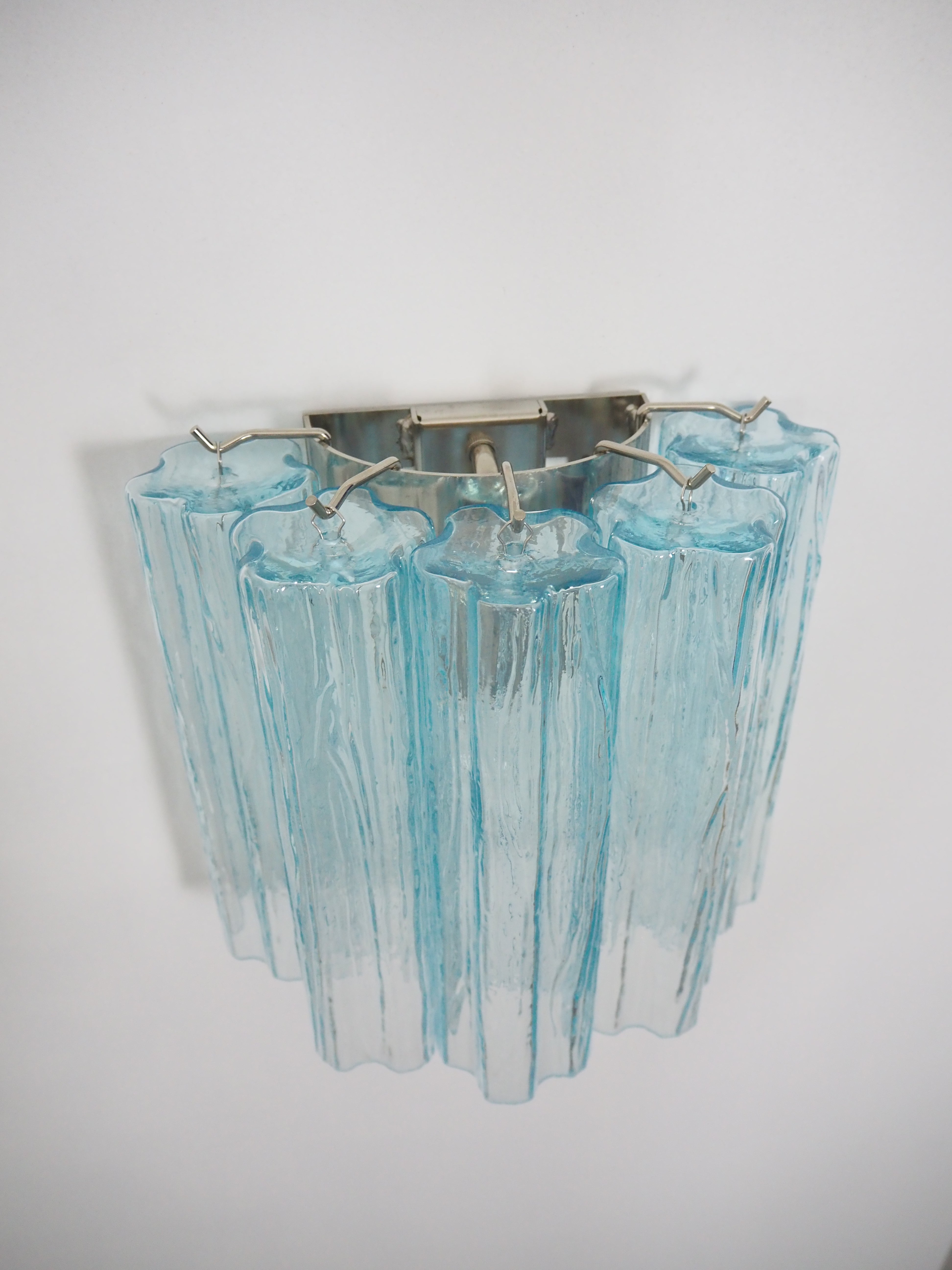 Murano Wandlamp – 5 Blauwe Glazen Buizen – Set van 2 – detail 5 – Murano Classics
