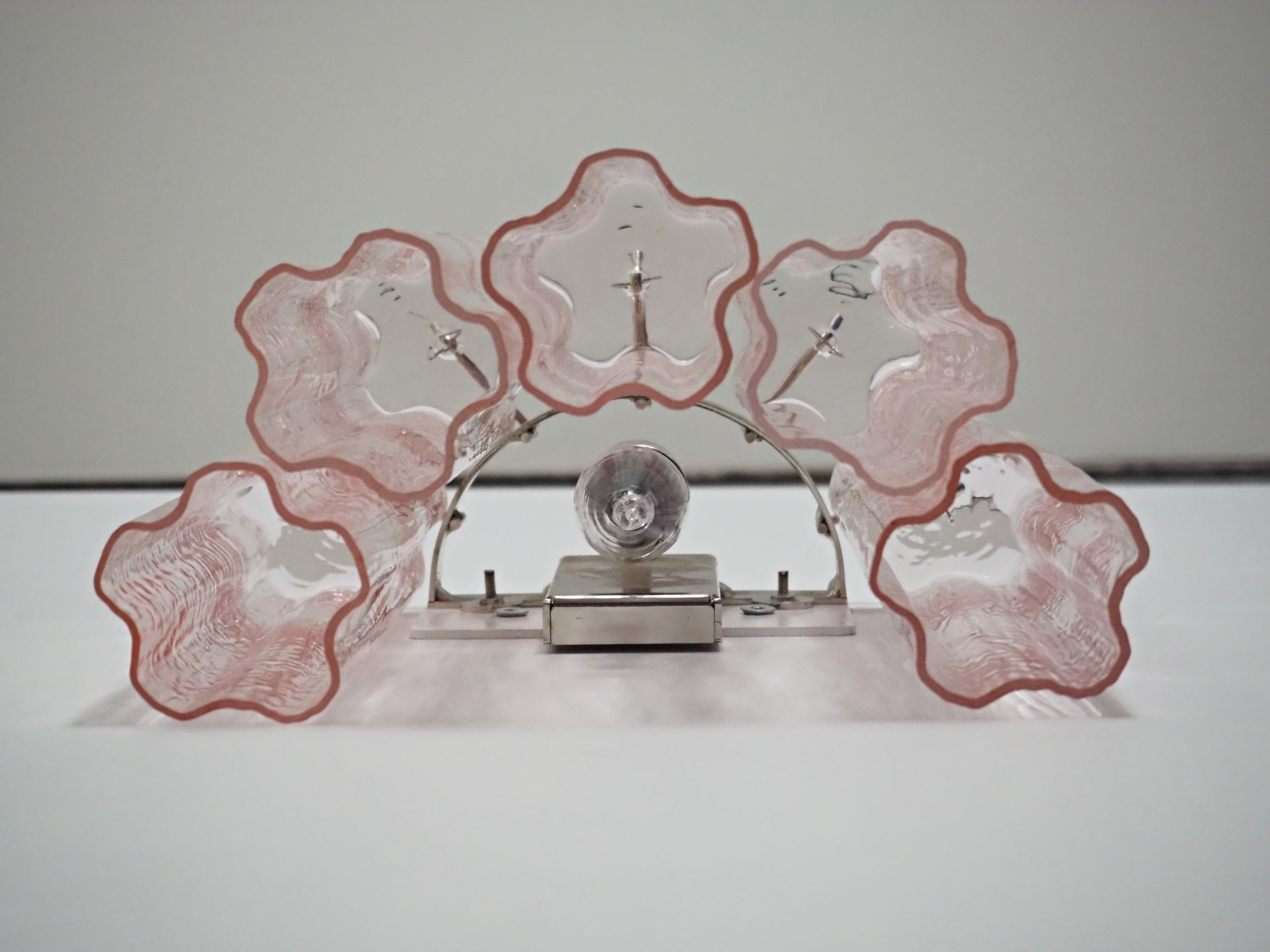 Murano Wandlamp – 5 Roze Buisglas – Set van 2 – detail 4 – Murano Classics