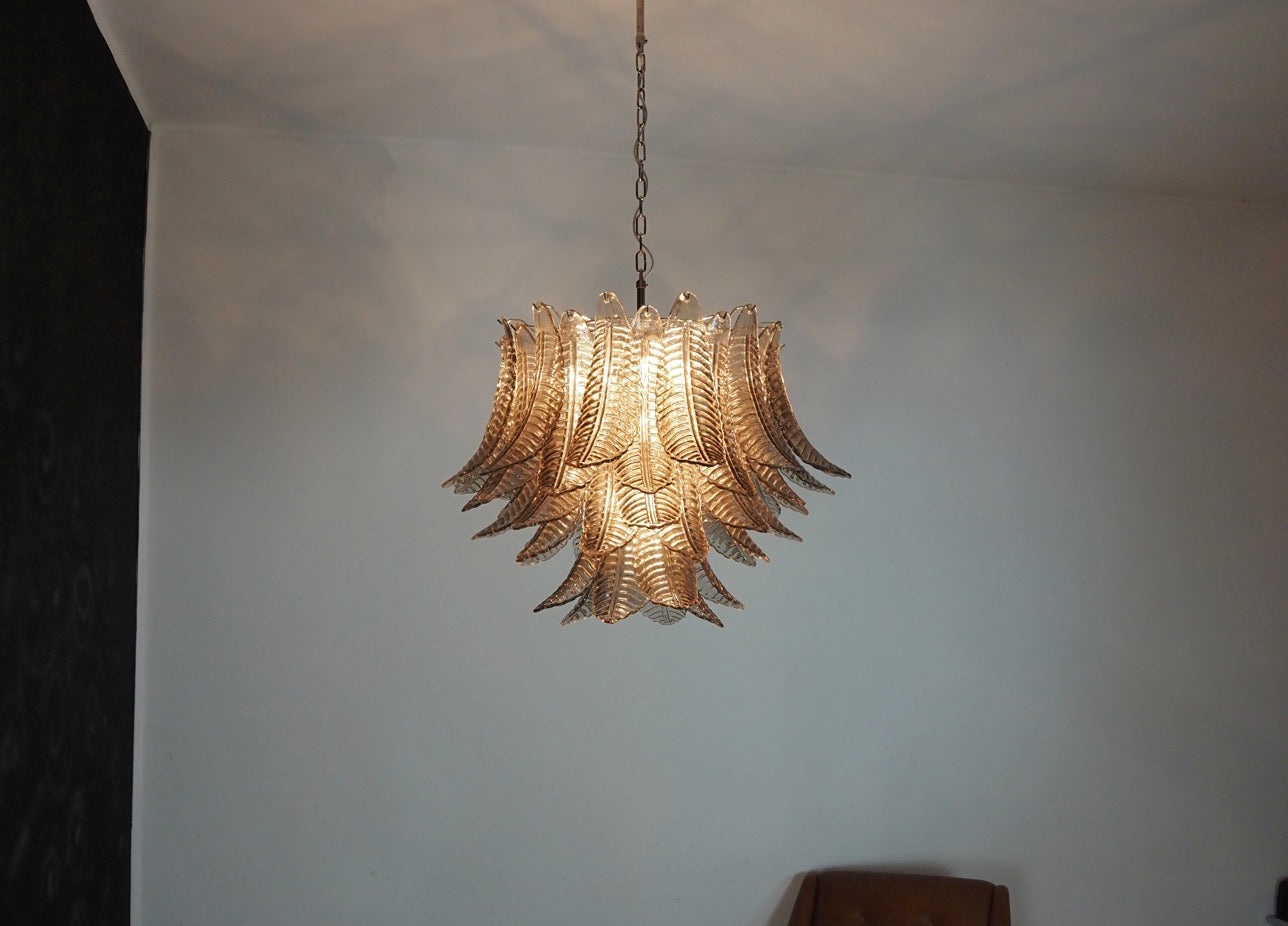 Murano Chandelier – 48 Smoked Felci Glass – detail 10 – Murano Classics