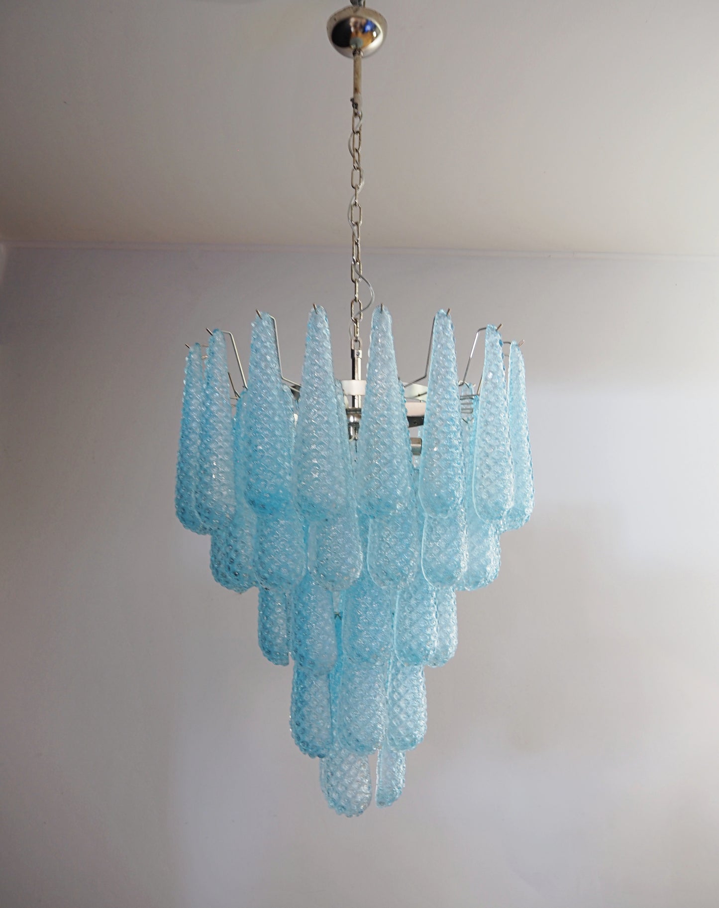 Murano Kroonluchter | 52 Blauwe Druppel Glas