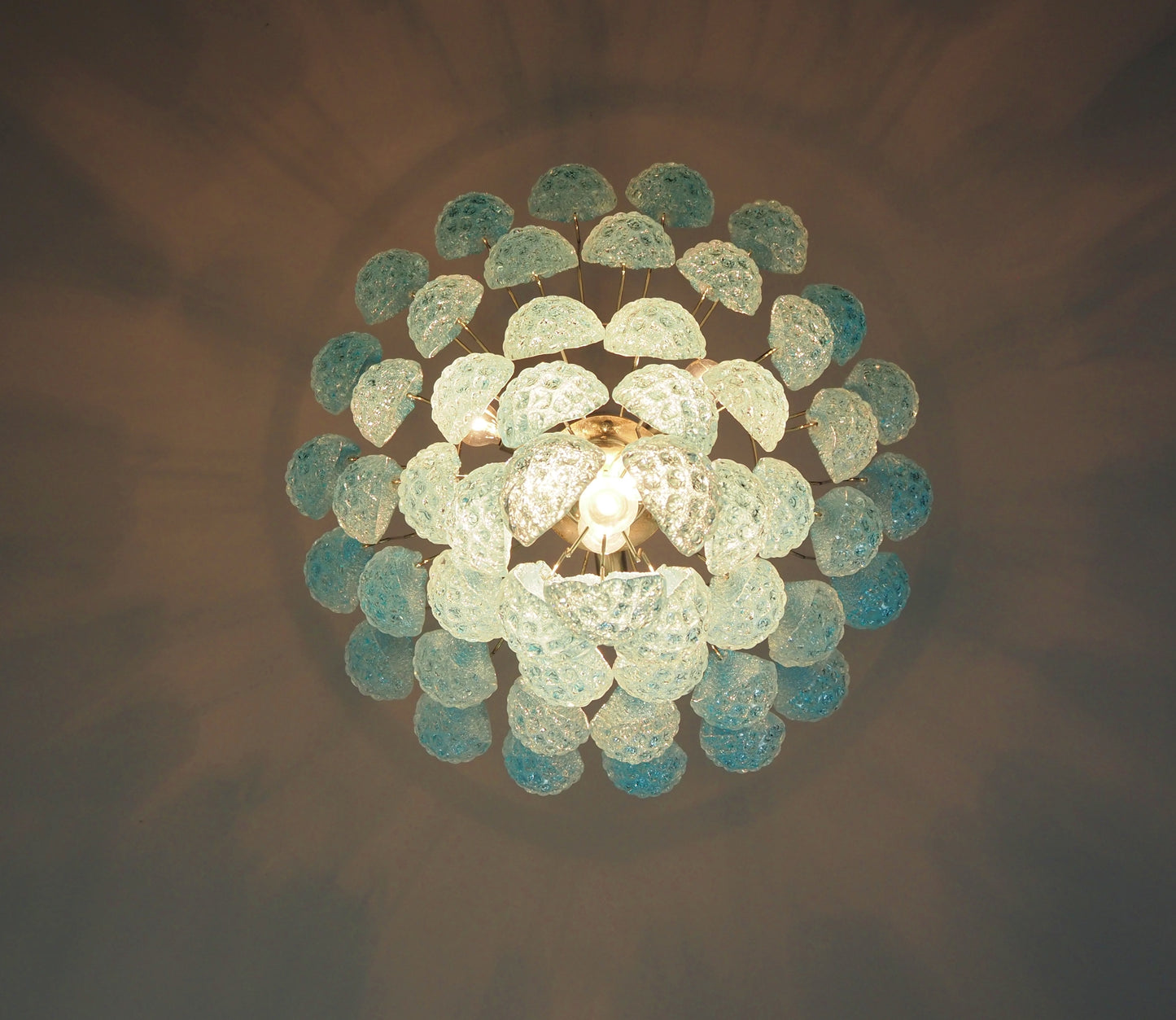 Murano Kroonluchter | 52 Blauwe Druppel Glas