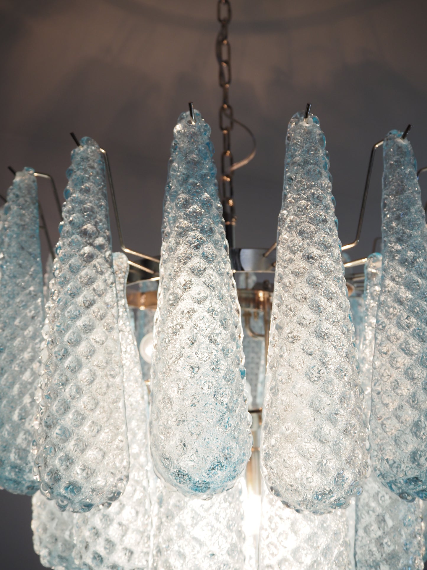 Murano Kroonluchter | 52 Blauwe Druppel Glas