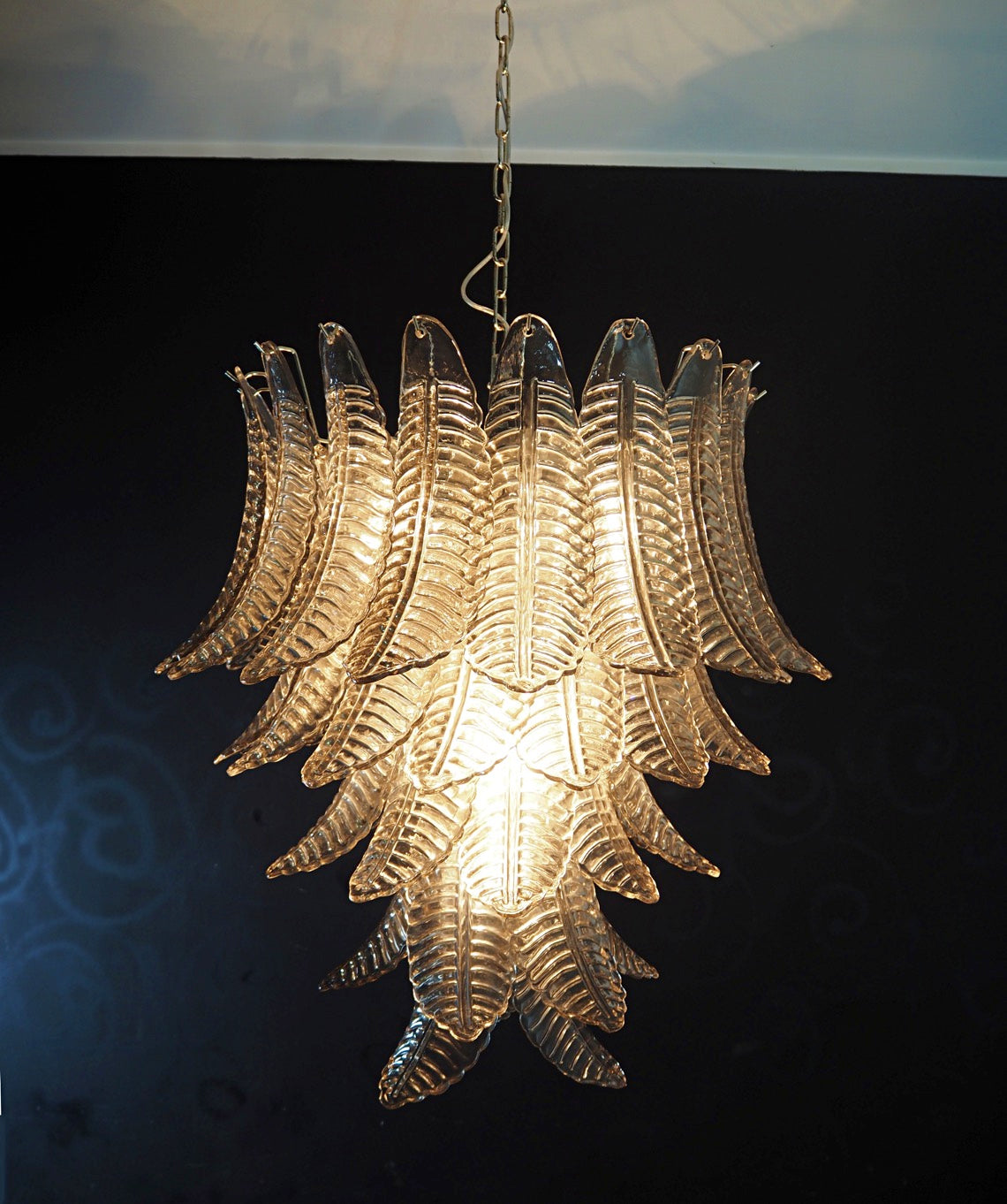 Murano Chandelier – 52 Smoked Felci Glass – detail 5 – Murano Classics