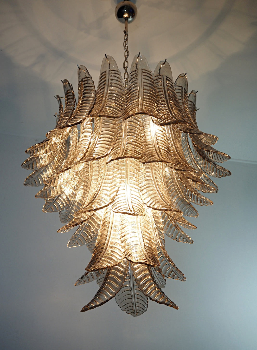 Murano Chandelier – 52 Smoked Felci Glass – detail 4 – Murano Classics