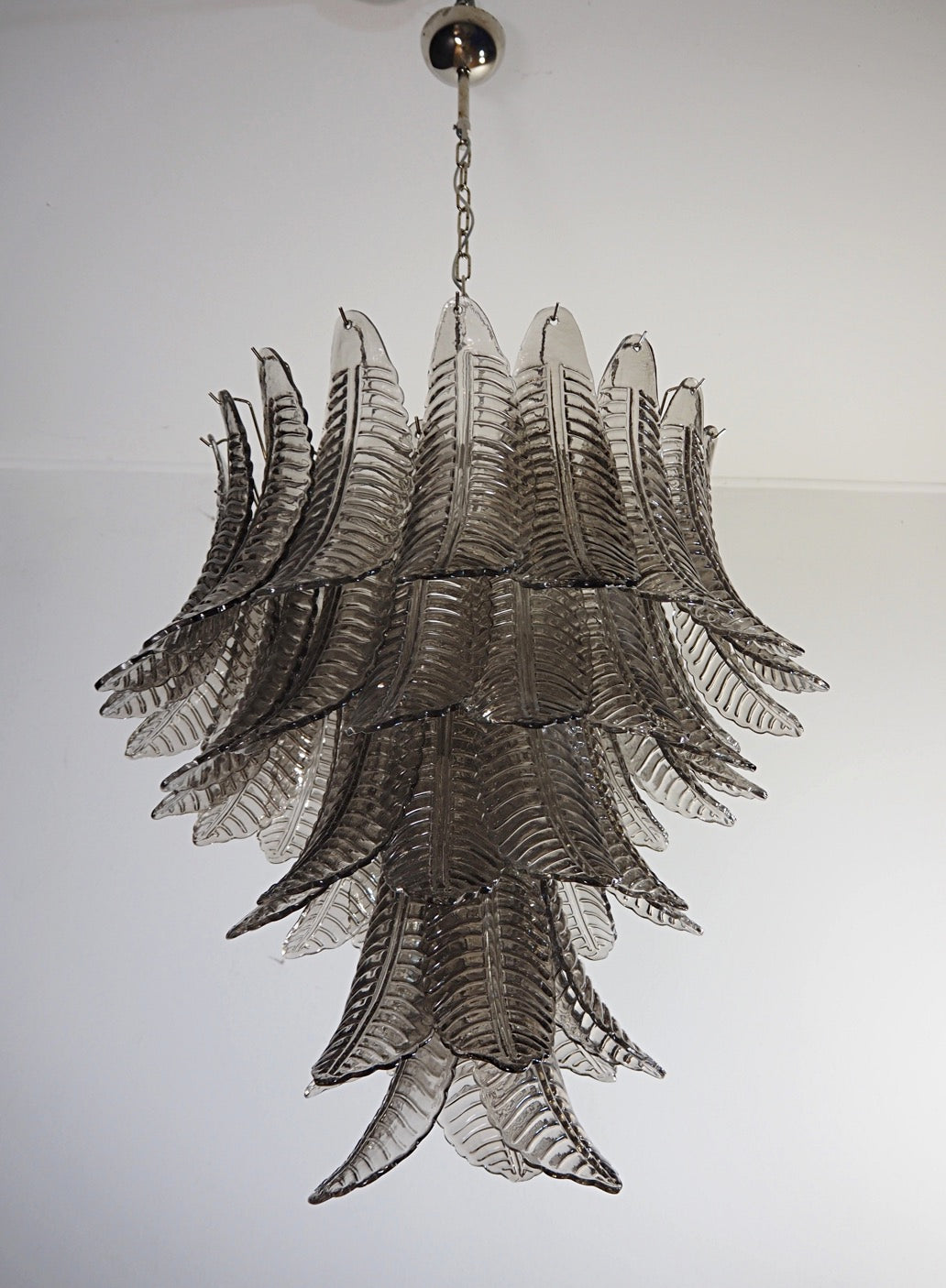 Murano Chandelier – 52 Smoked Felci Glass – detail 8 – Murano Classics