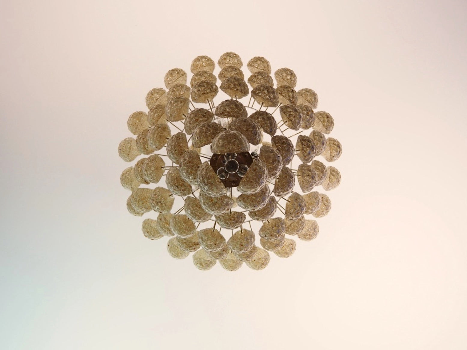 Murano Lysekrone – 85 Klare Gule Dråpeglass – detalj 1 – Murano Classics