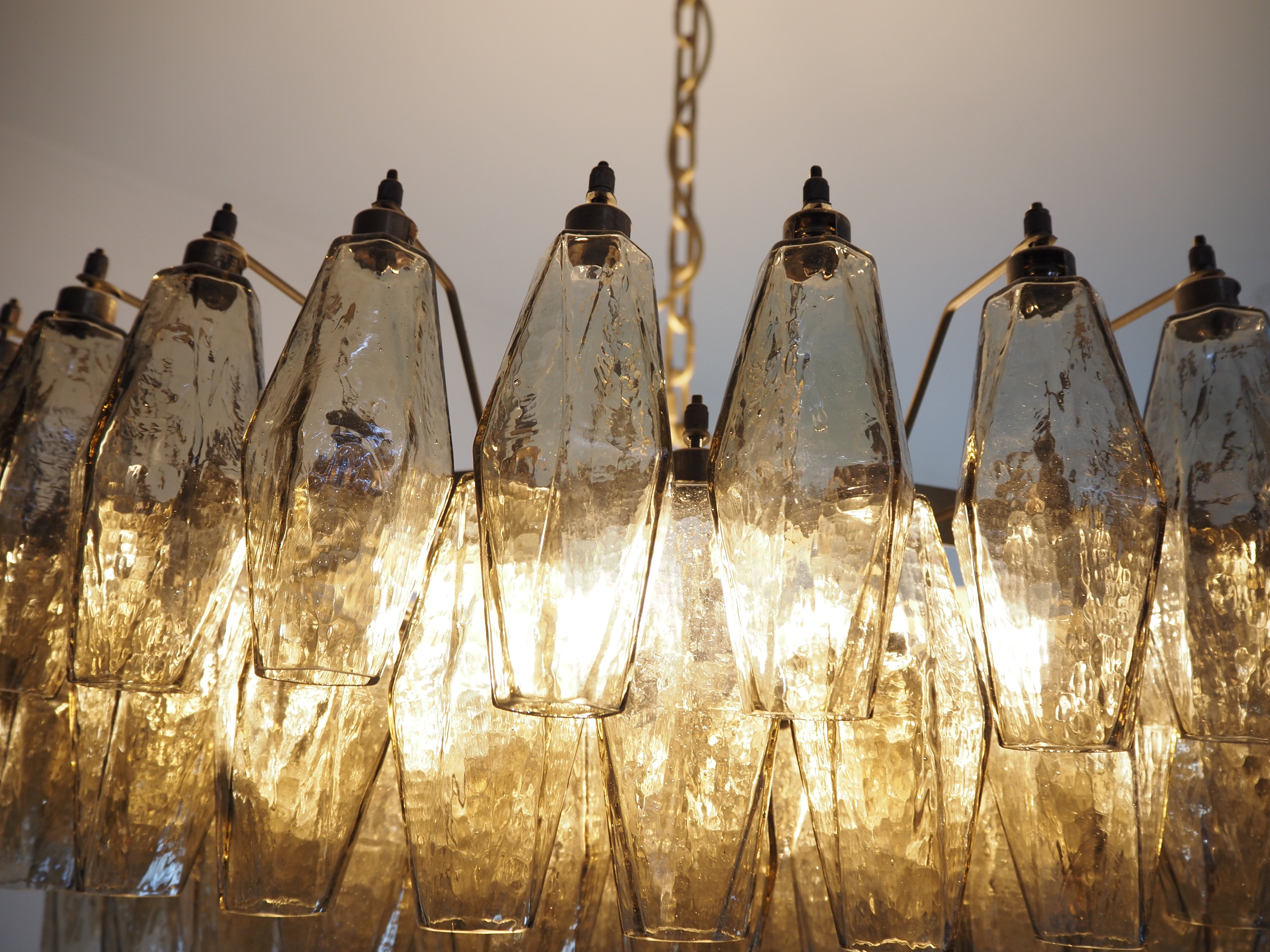 Murano Chandelier – 185 Smoked Poliedri Glass – detail 6 – Murano Classics