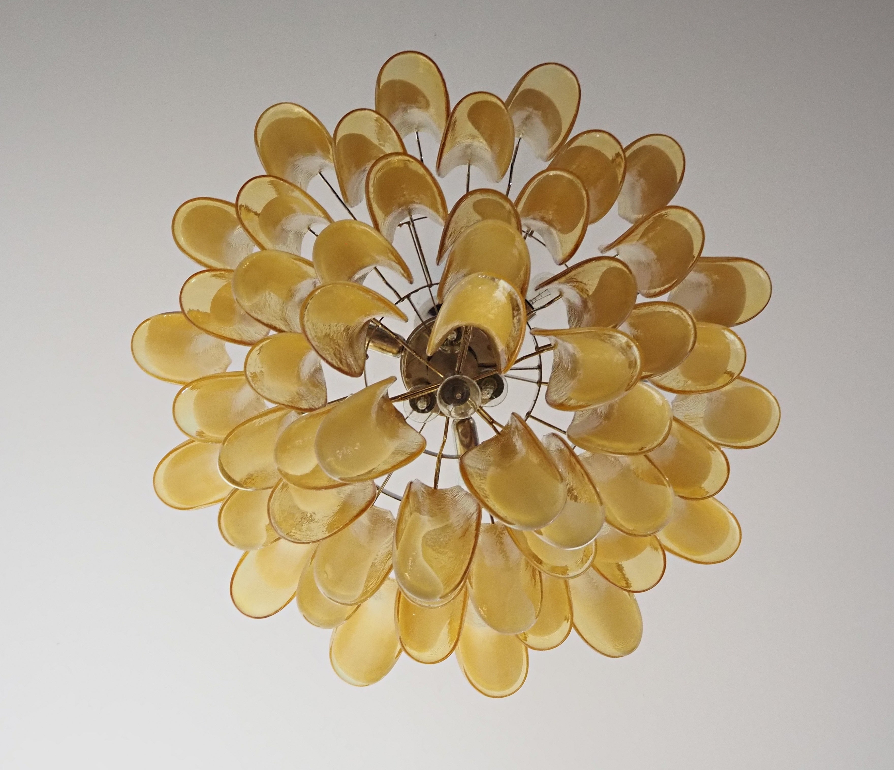 Murano Chandelier | 53 Caramel Petal Glass