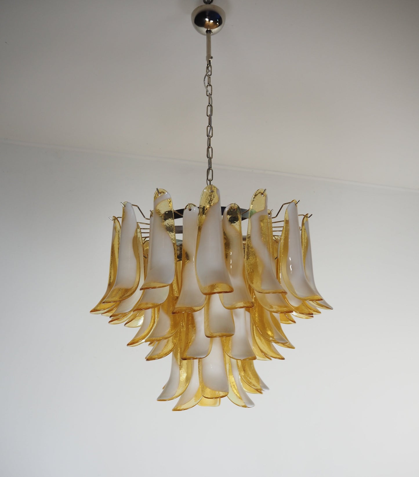 Murano Chandelier | 53 Caramel-Colored Petal Glass