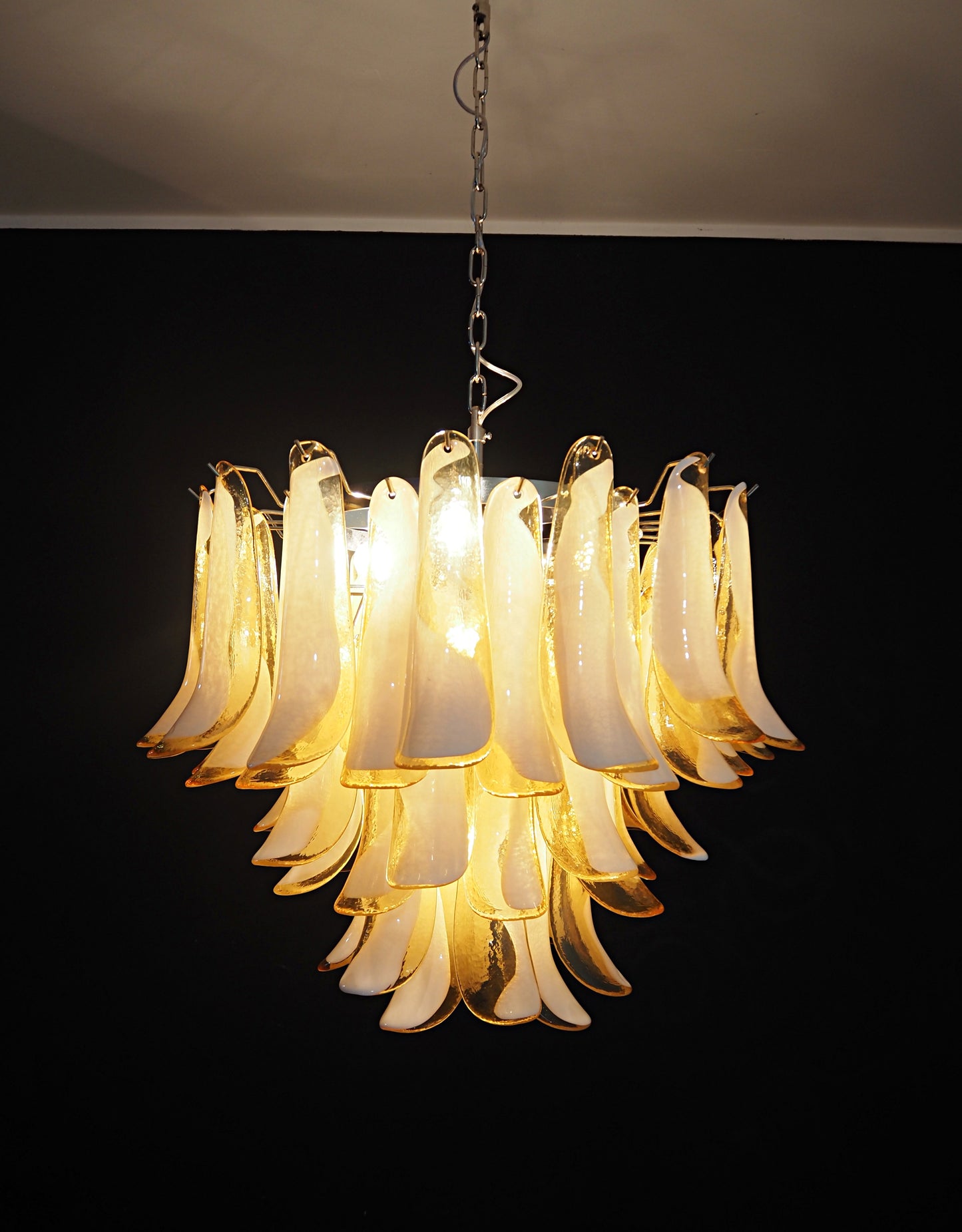 Murano Chandelier | 53 Caramel-Colored Petal Glass