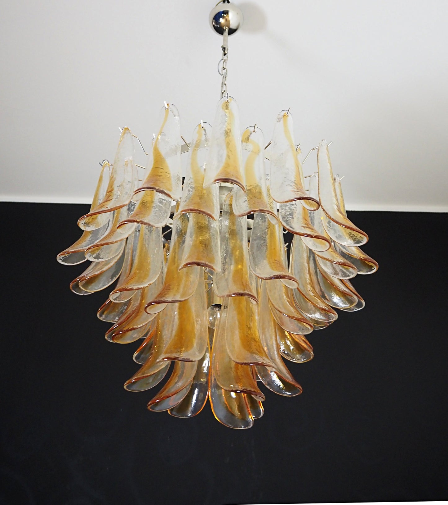 Murano Kroonluchter | 53 Gele Mazzega Petalen Glas