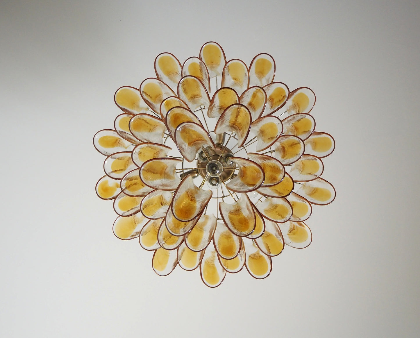 Murano Kroonluchter | 53 Gele Mazzega Petalen Glas