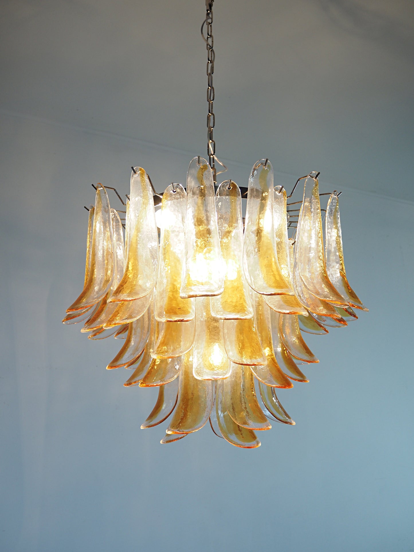 Murano Kroonluchter | 53 Gele Mazzega Petalen Glas