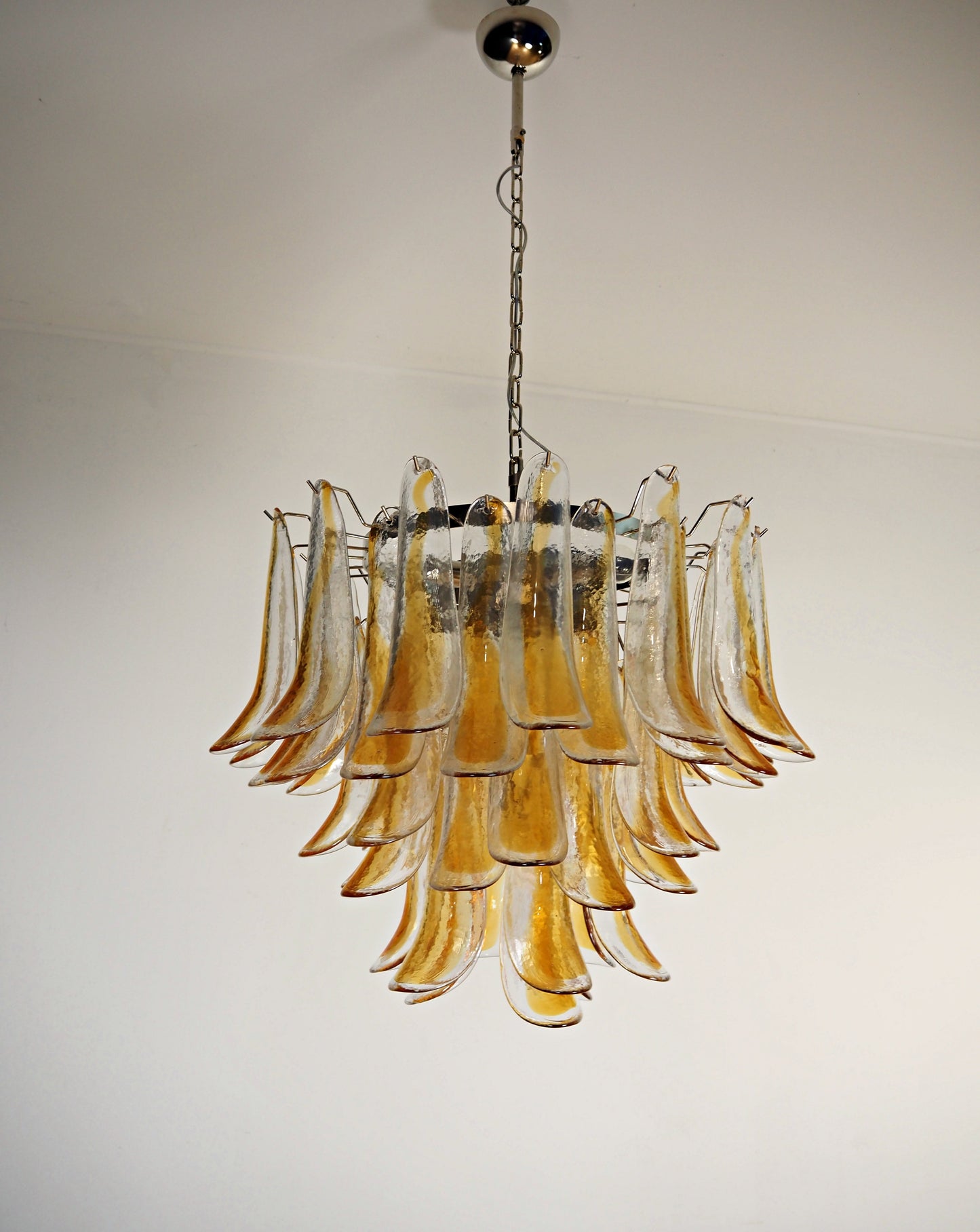 Murano Kroonluchter | 53 Gele Mazzega Petalen Glas