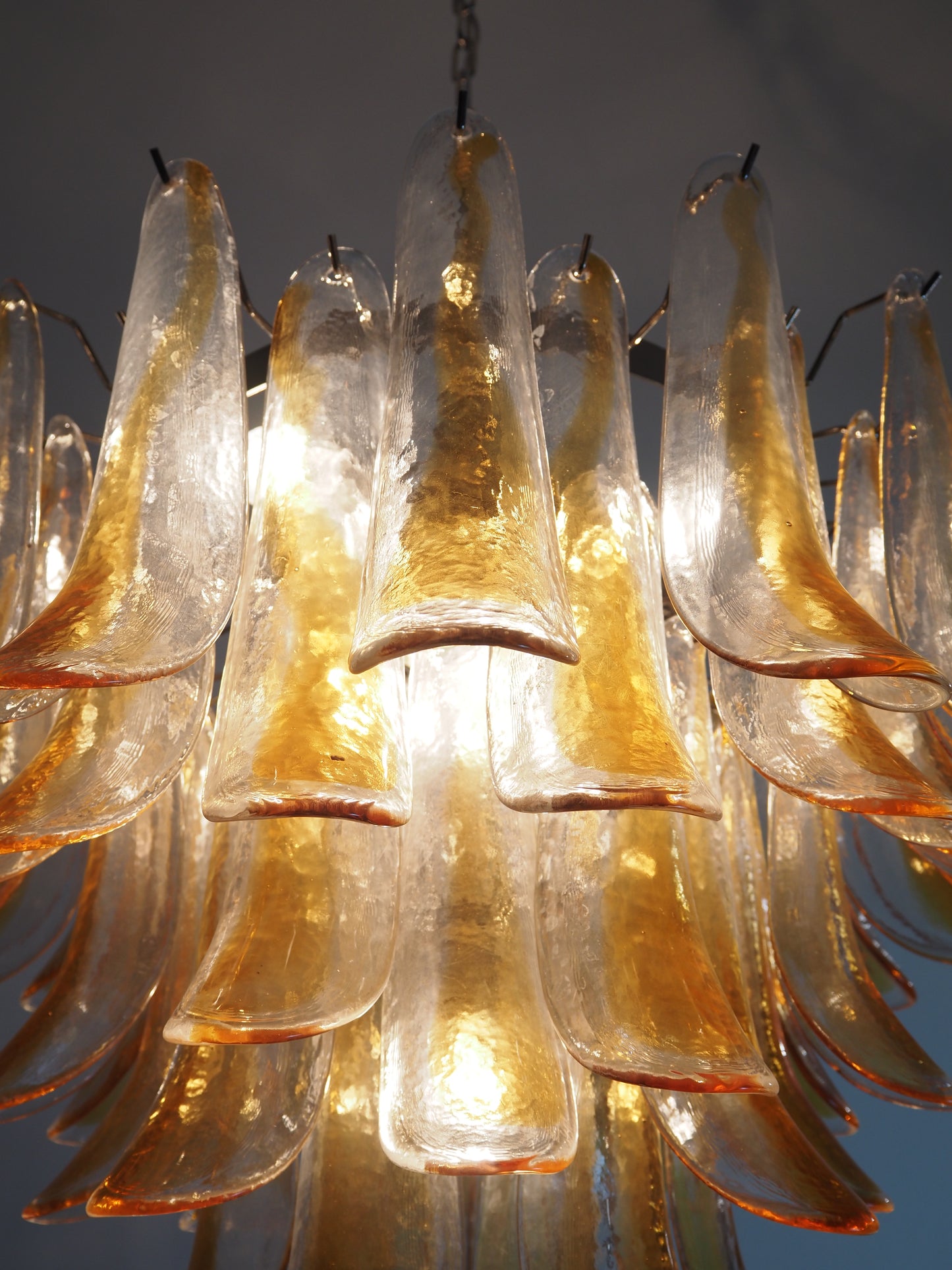 Murano Kroonluchter | 53 Gele Mazzega Petalen Glas