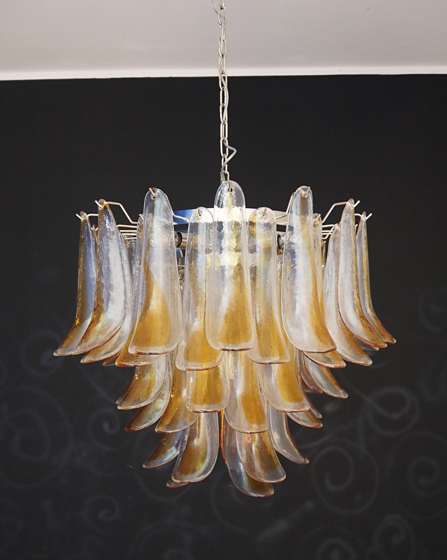Murano Kroonluchter | 53 Gele Mazzega Petalen Glas