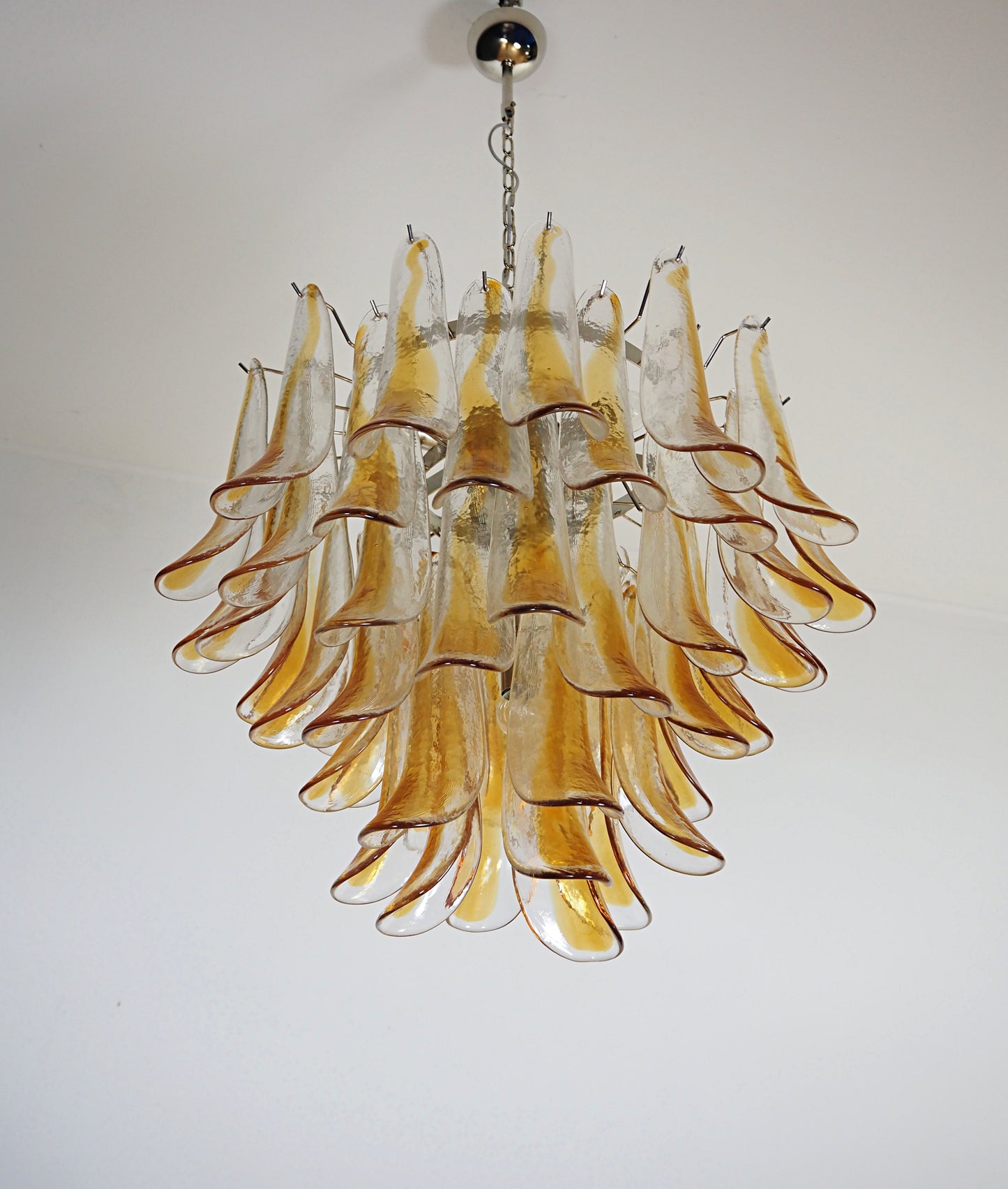 Murano Kroonluchter | 53 Gele Mazzega Petalen Glas