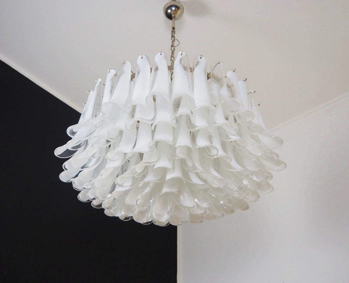Murano Lysekrone | 101 Klare Konglebladglass