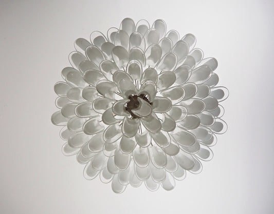 Murano Lysekrone | 101 Klare Konglebladglass