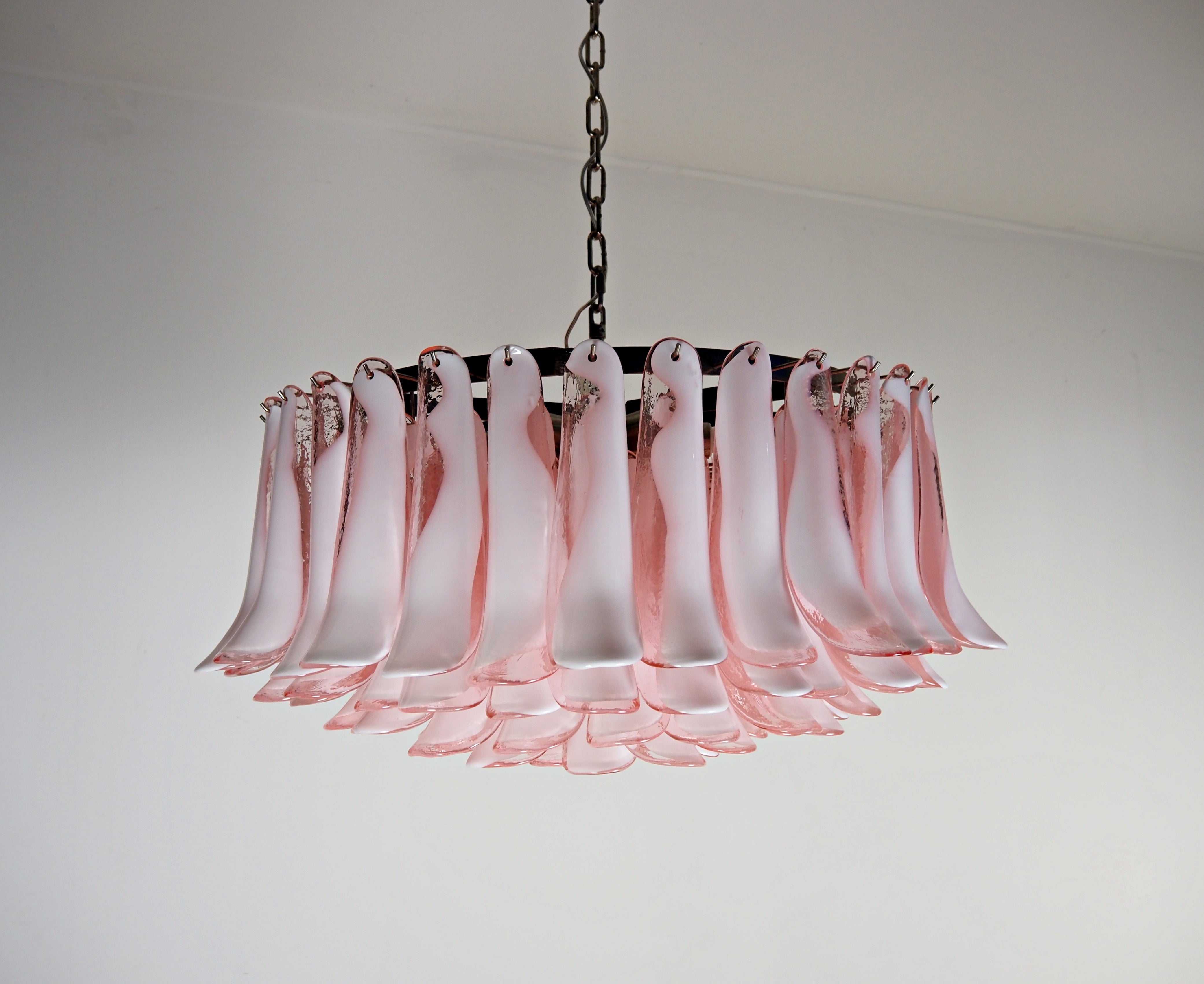 Murano Chandelier | 101 Pink Petal Glass