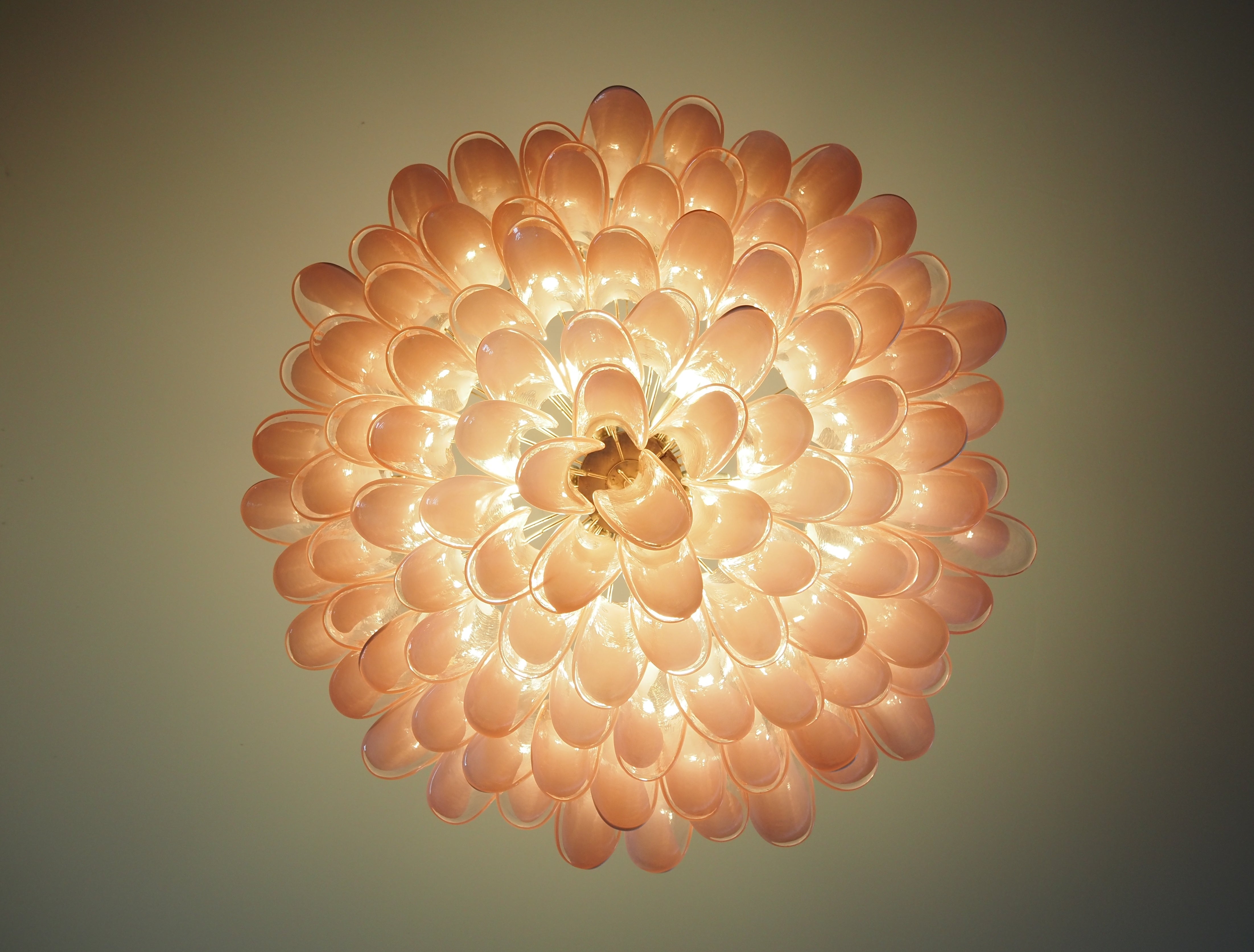 Murano Chandelier – 101 Pink Petal Glass – detail 7 – Murano Classics