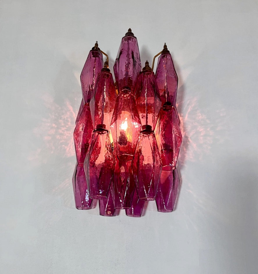 Murano Wandlampe – 17 Lila Poliedriglas – 2er-Set – Detail 5 – Murano Classics