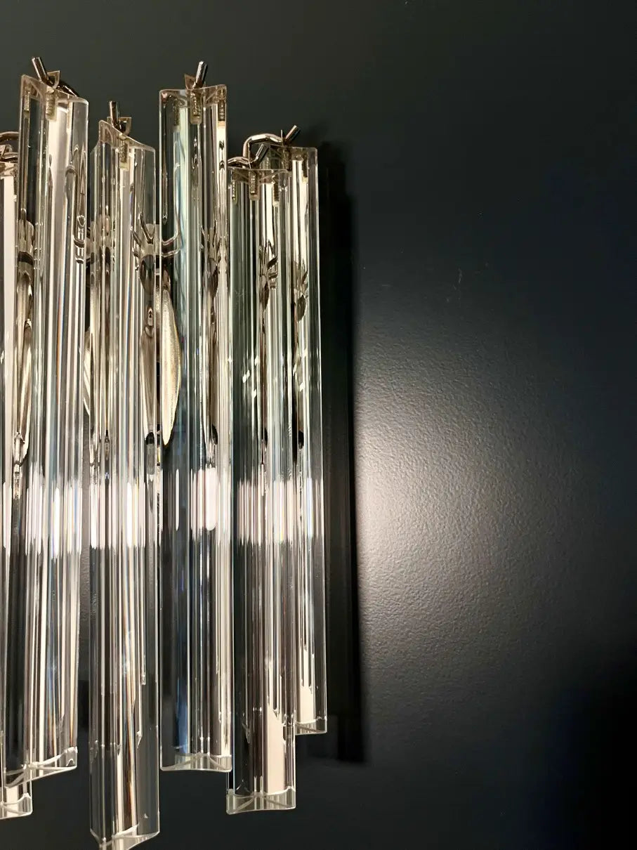Murano Wall Lamp – 9 Clear Glass Prisms – Set of 2 – detail 2 – Murano Classics