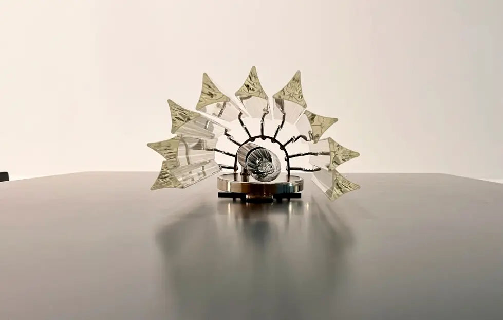 Murano Wall Lamp – 9 Clear Glass Prisms – Set of 2 – detail 3 – Murano Classics