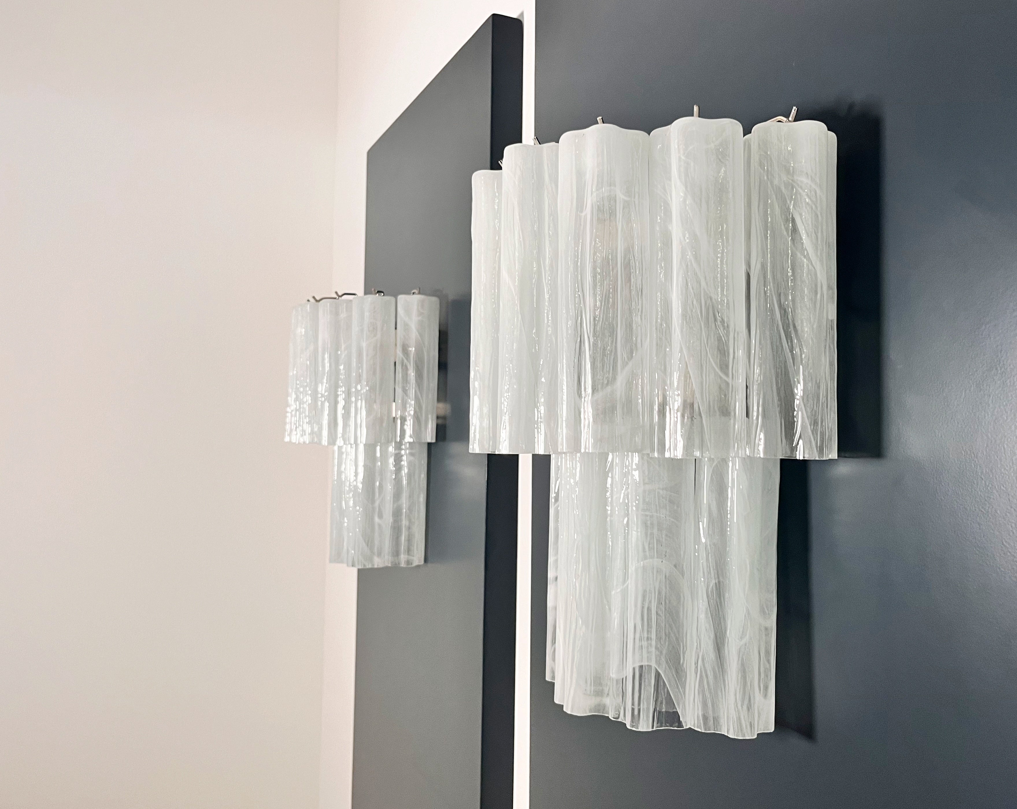 Murano Wandlamp – 13 Alabastwitte Buisglazen – Set van 2 – detail 9 – Murano Classics