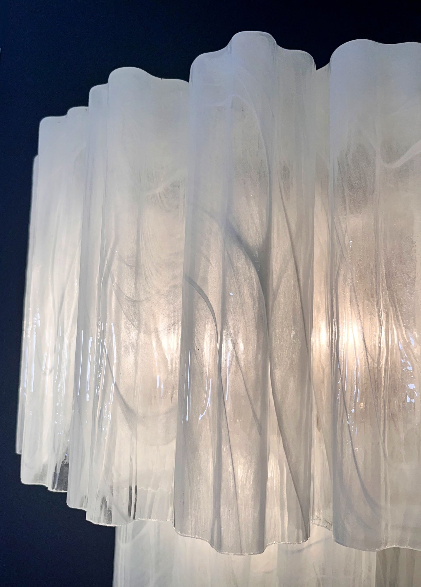 Lampe Murano Murale | 13 Tubes en Verre Alabaster Blanc