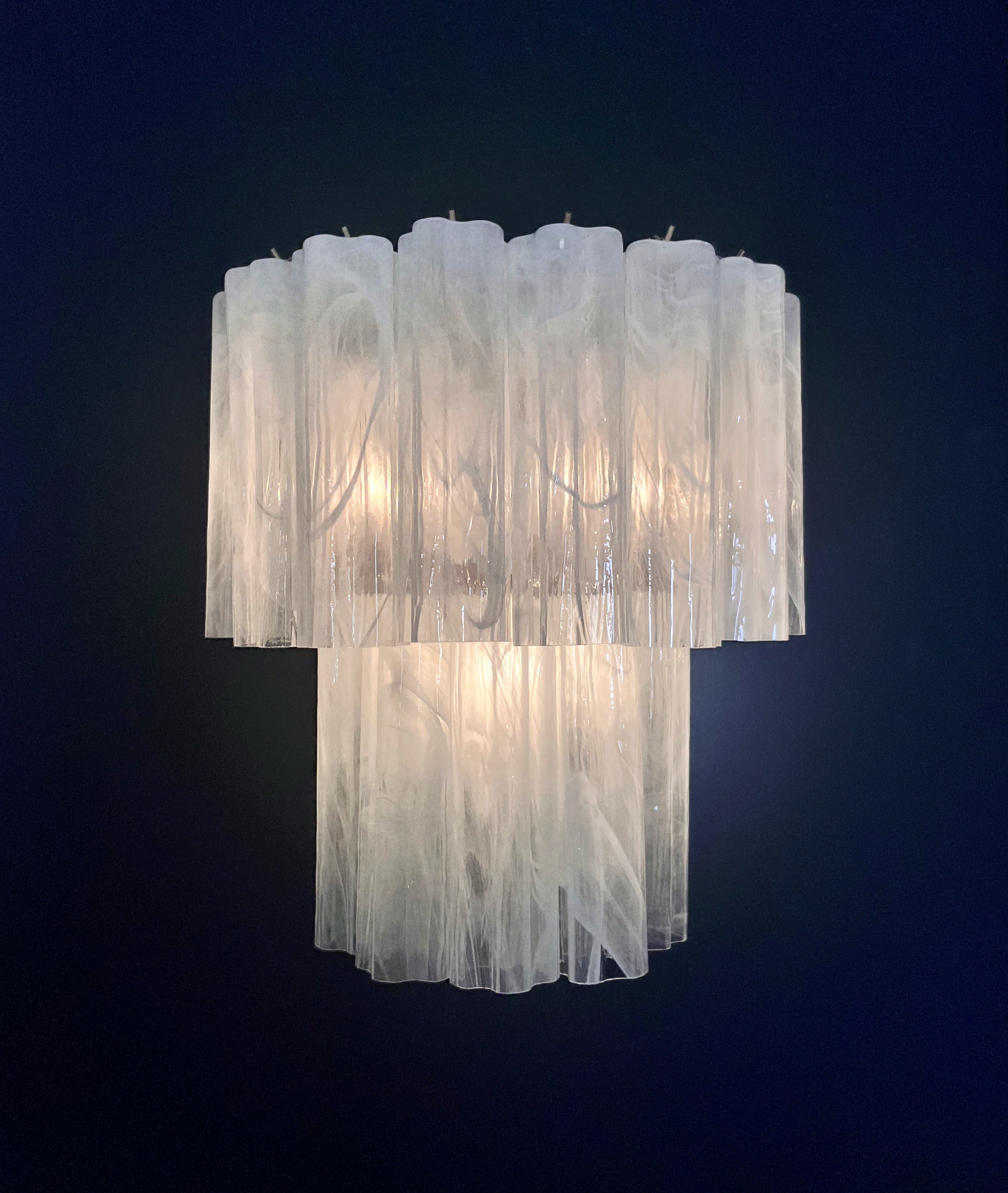 Murano Wandlamp – 13 Alabastwitte Buisglazen – Set van 2 – detail 5 – Murano Classics