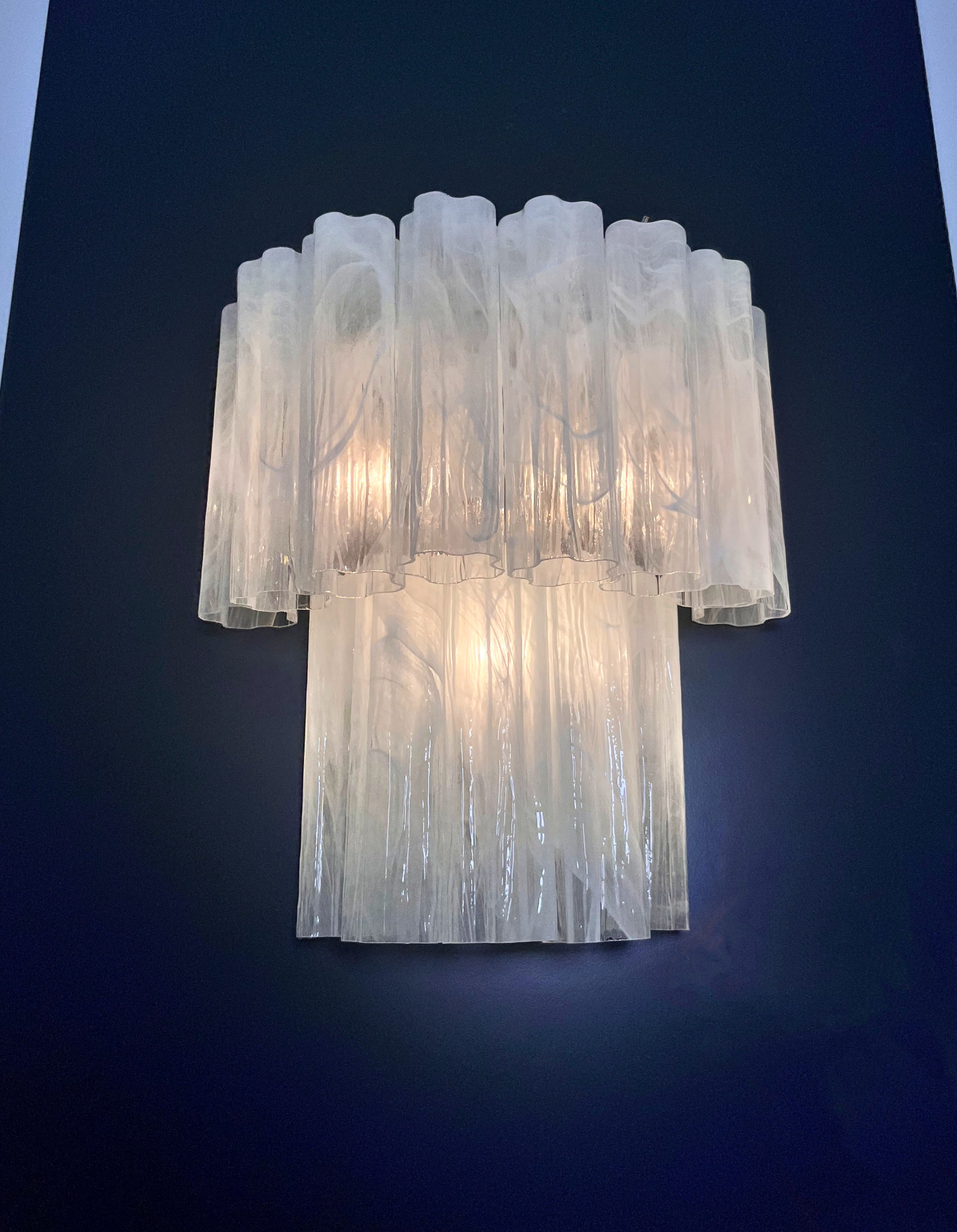 Murano Wandlamp – 13 Alabastwitte Buisglazen – Set van 2 – detail 6 – Murano Classics