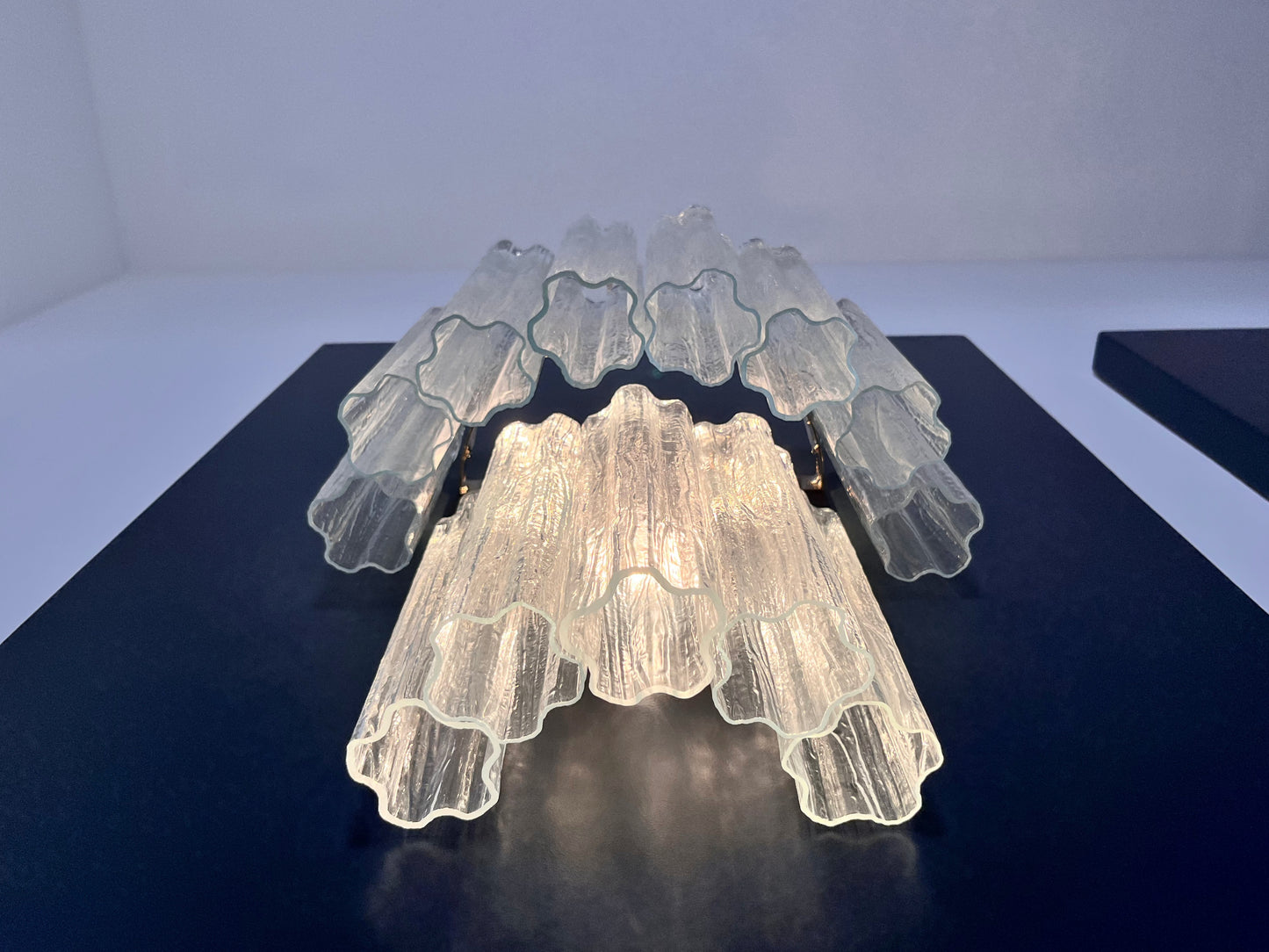 Lampe Murano Murale | 13 Tubes en Verre Transparent