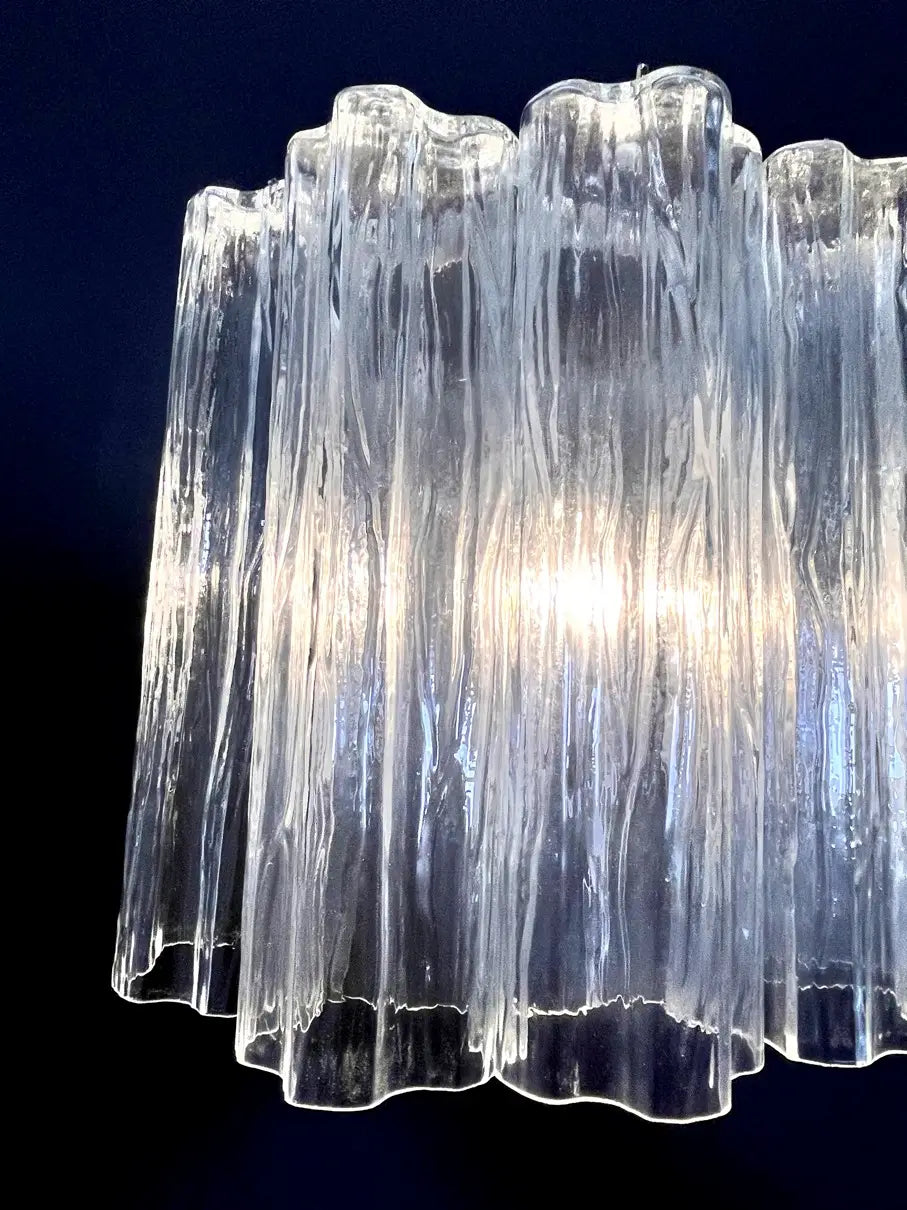 Murano Wall Lamp – 5 Clear Tube Glass – Set of 2 – detail 5 – Murano Classics