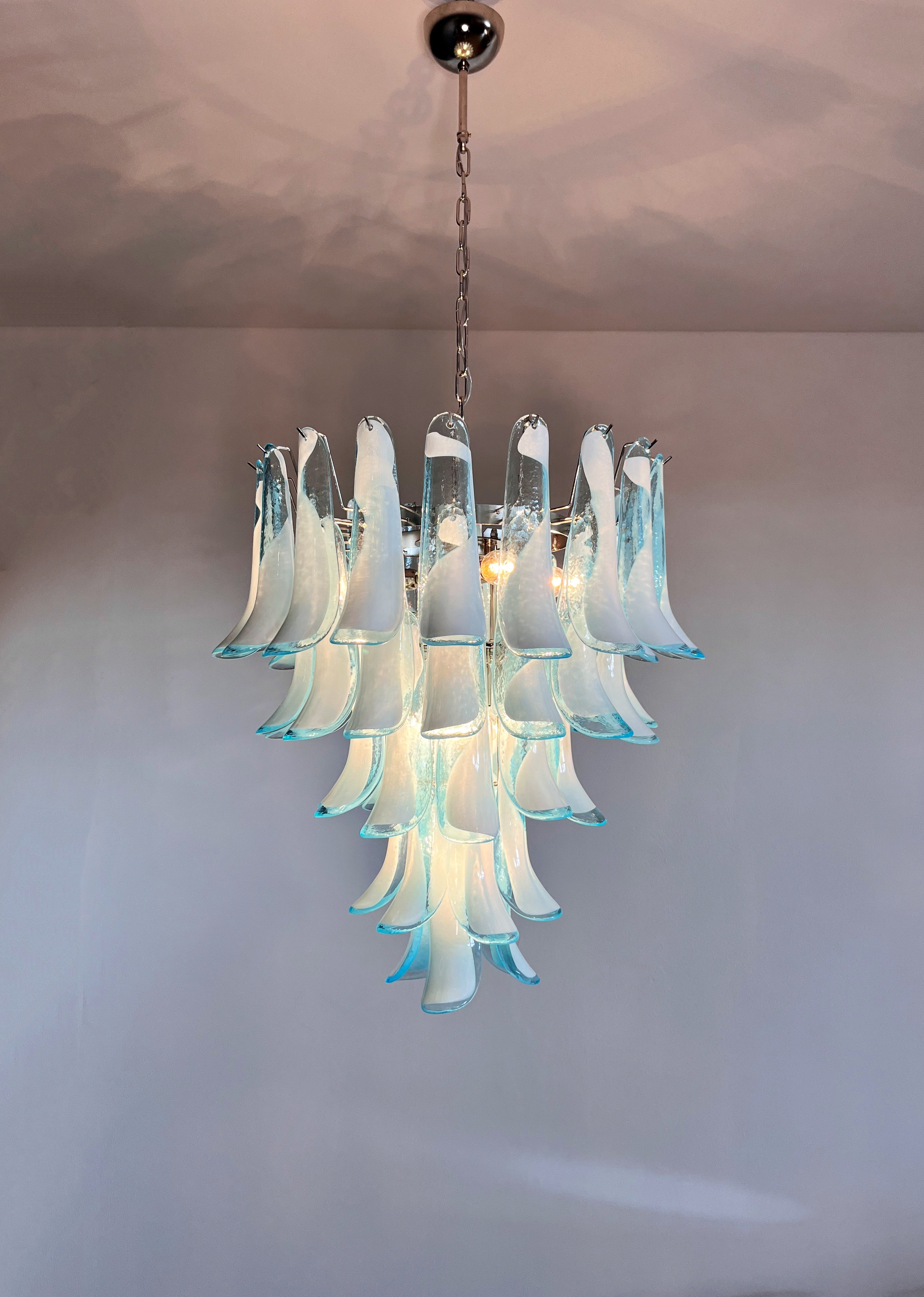 Murano Chandelier – 52 Blue Petal Glass – detail 6 – Murano Classics
