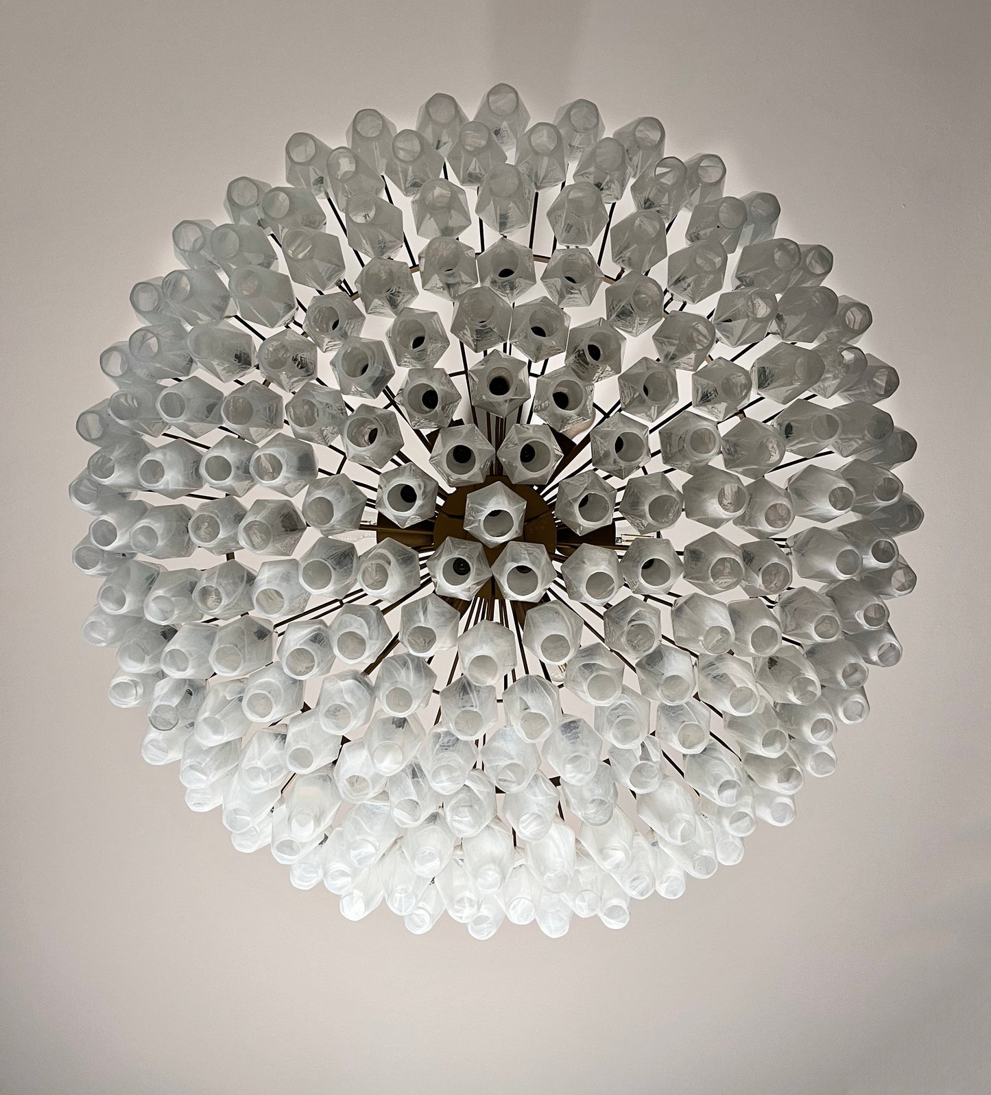 Murano Kroonluchter | 185 Alabaster Wit Poliedri Glas