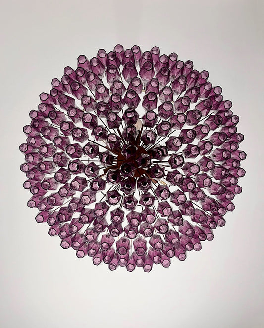 Murano Lysekrone | 185 Lilla Poliedriglass