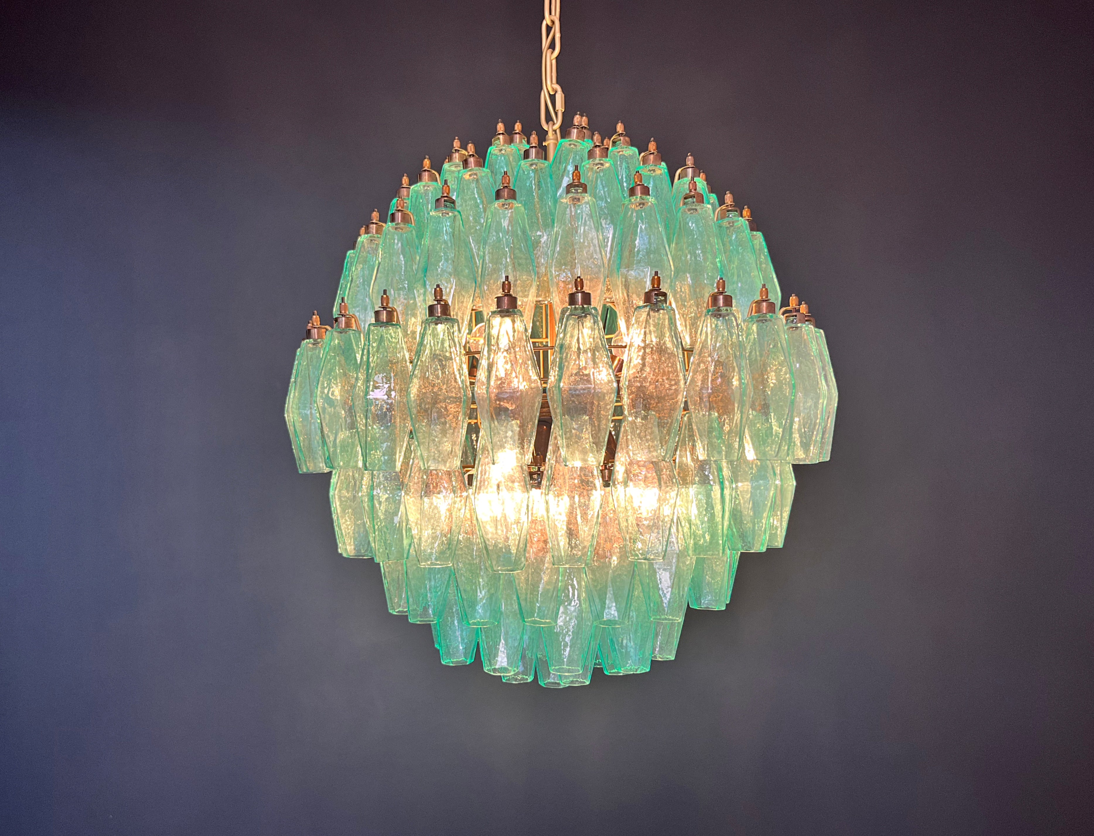 Murano Kroonluchter – 140 Turquoise Poliedriglazen – detail 5 – Murano Classics