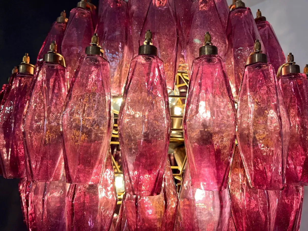 Murano Kroonluchter | 140 Paarse Poliedri Glas
