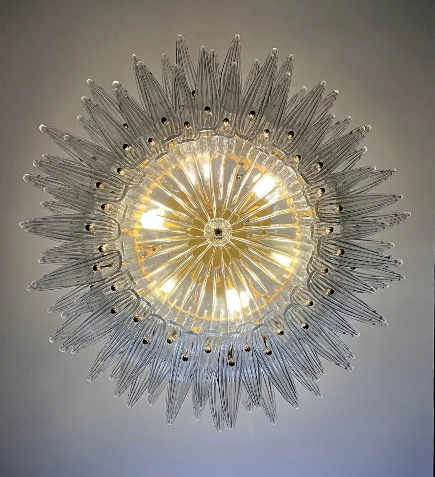 Murano Chandelier | 82 Clear Palmette Glass