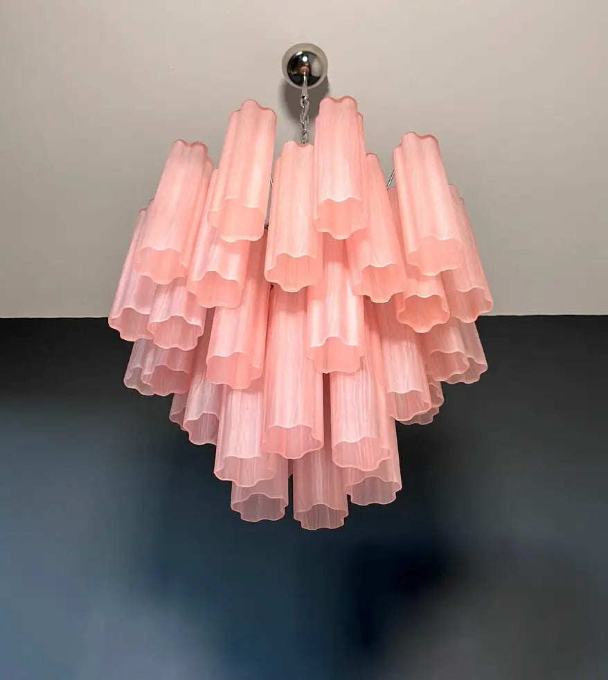 Lampadario Murano | 36 Tubo in Vetro Opaco Rosa