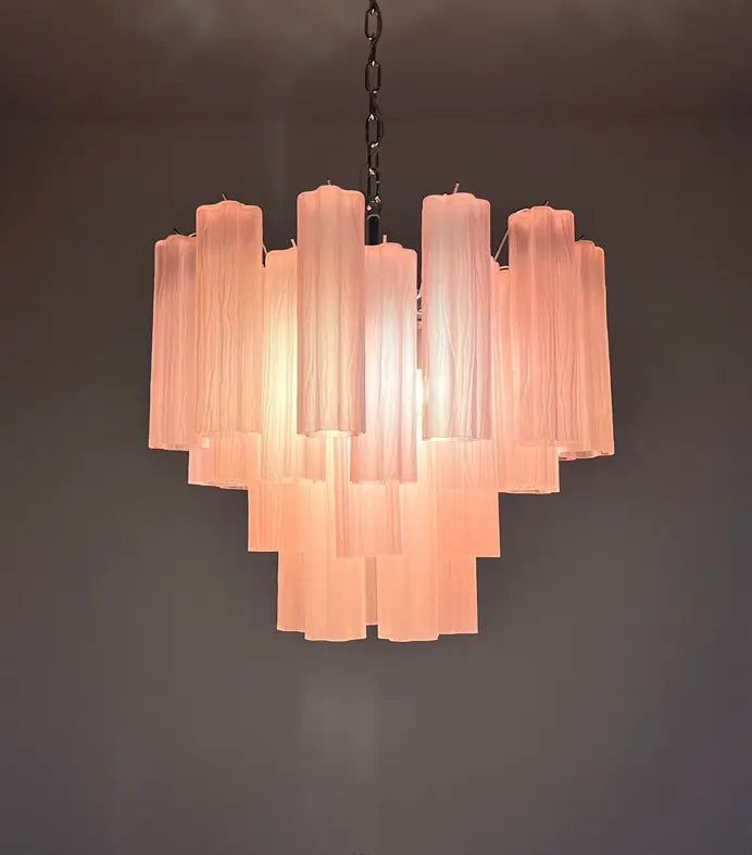 Lampadario Murano | 36 Tubo in Vetro Opaco Rosa