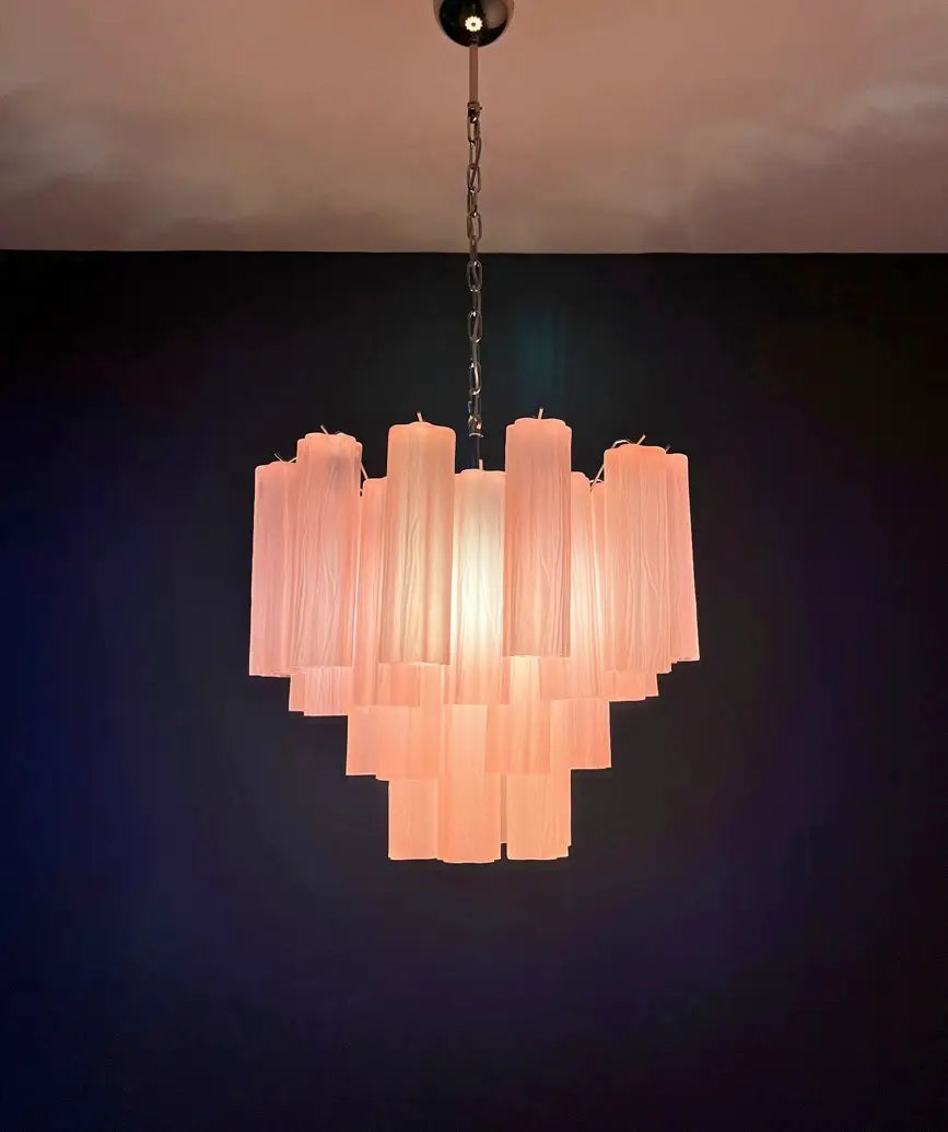 Lampadario Murano | 36 Tubo in Vetro Opaco Rosa